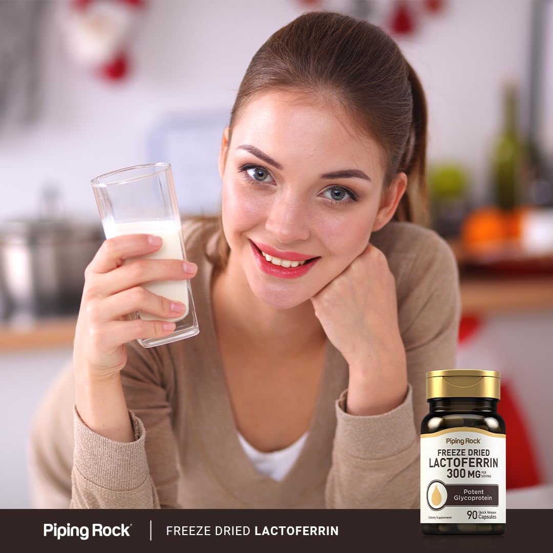 Foto 7 pulgar | Suplementos Piping Rock, Lactoferrina, 300 Mg, 90 Cápsulas - Venta Internacional.