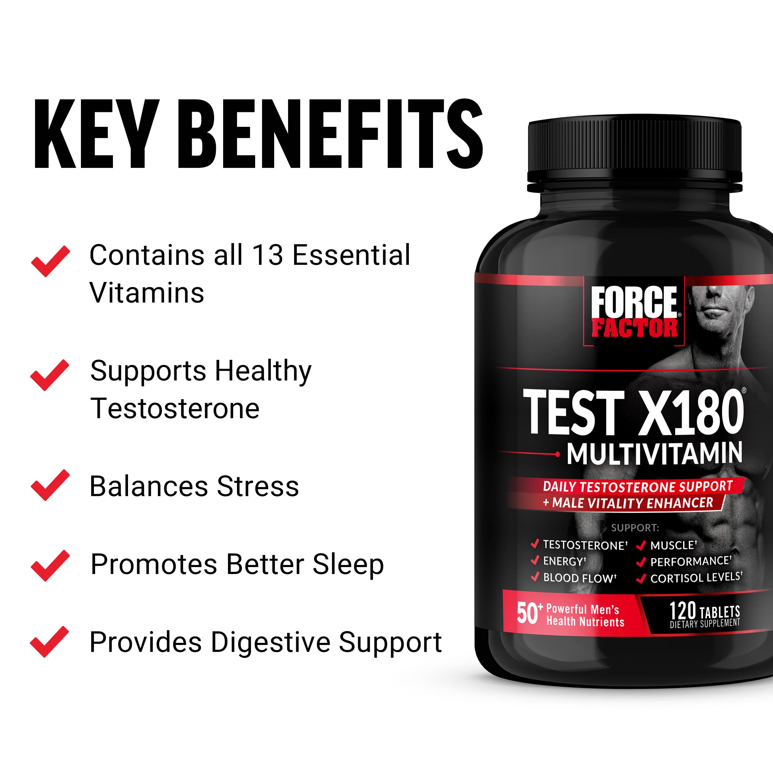 Foto 3 pulgar | Multivitamínico Force Factor Test X180 Para Hombres 120 Comprimidos - Venta Internacional.