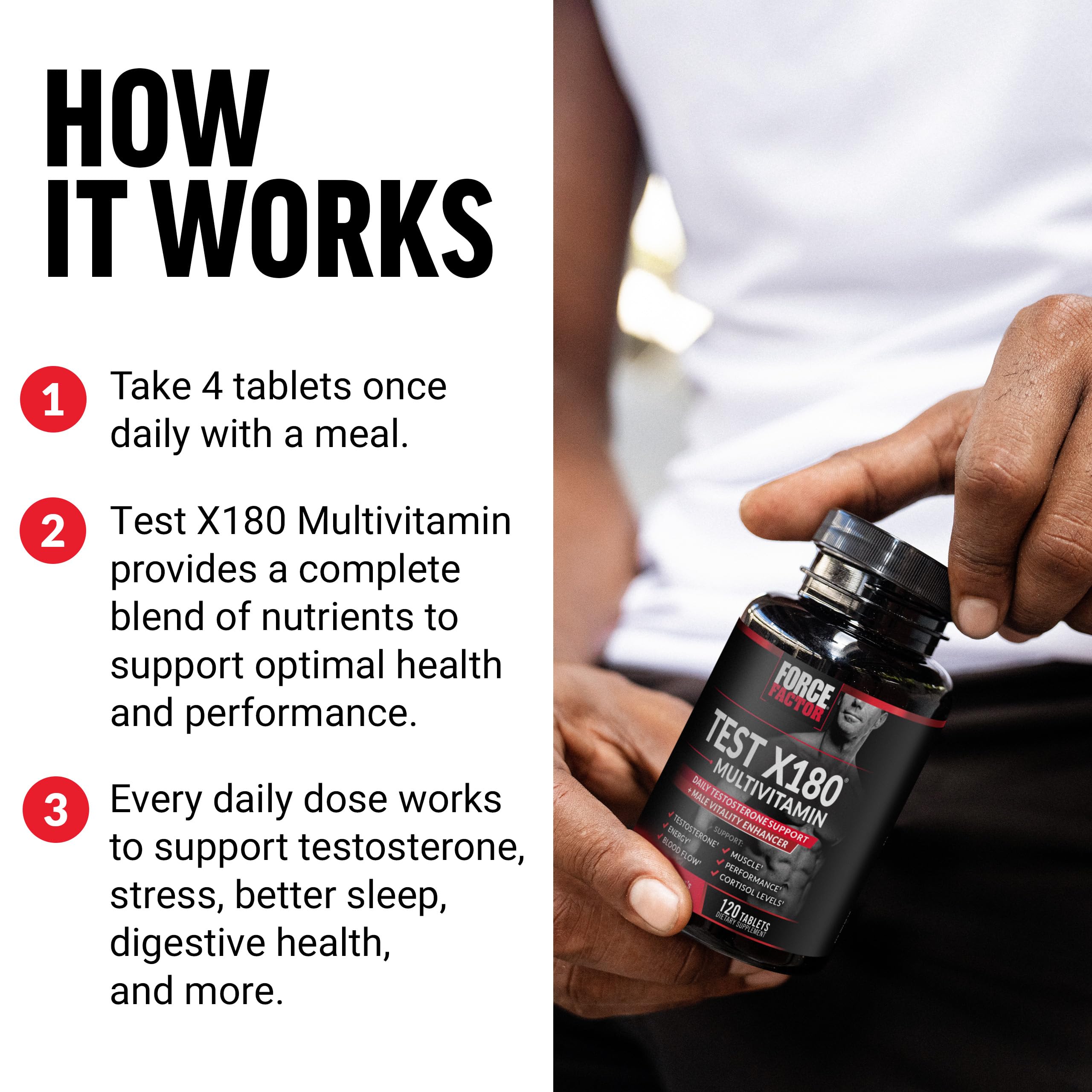 Foto 5 pulgar | Multivitamínico Force Factor Test X180 Para Hombres 120 Comprimidos - Venta Internacional.