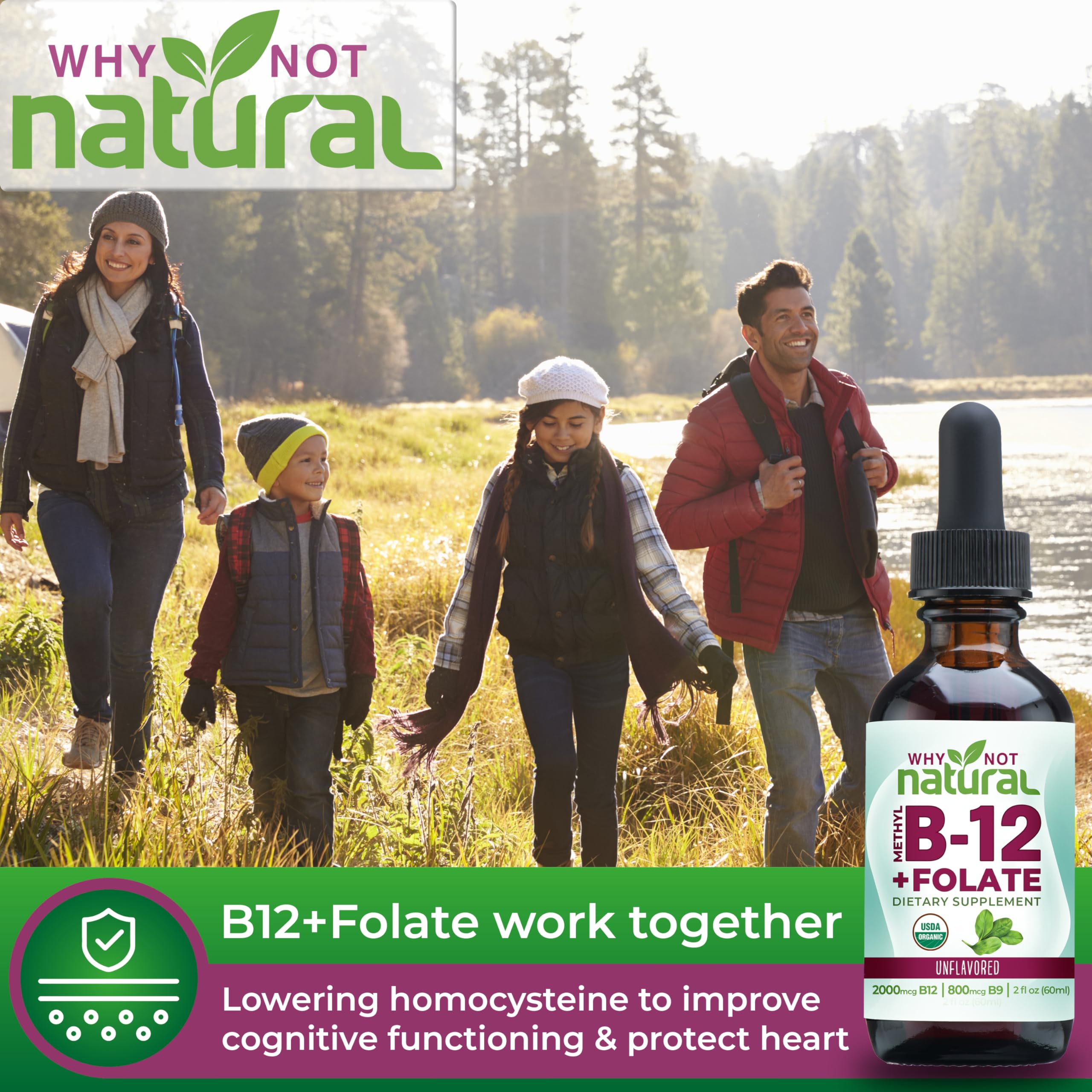 Foto 3 | Vitamina B12 Líquida Más Folato Orgánico Sublingual Extra Fuerte - Venta Internacional.