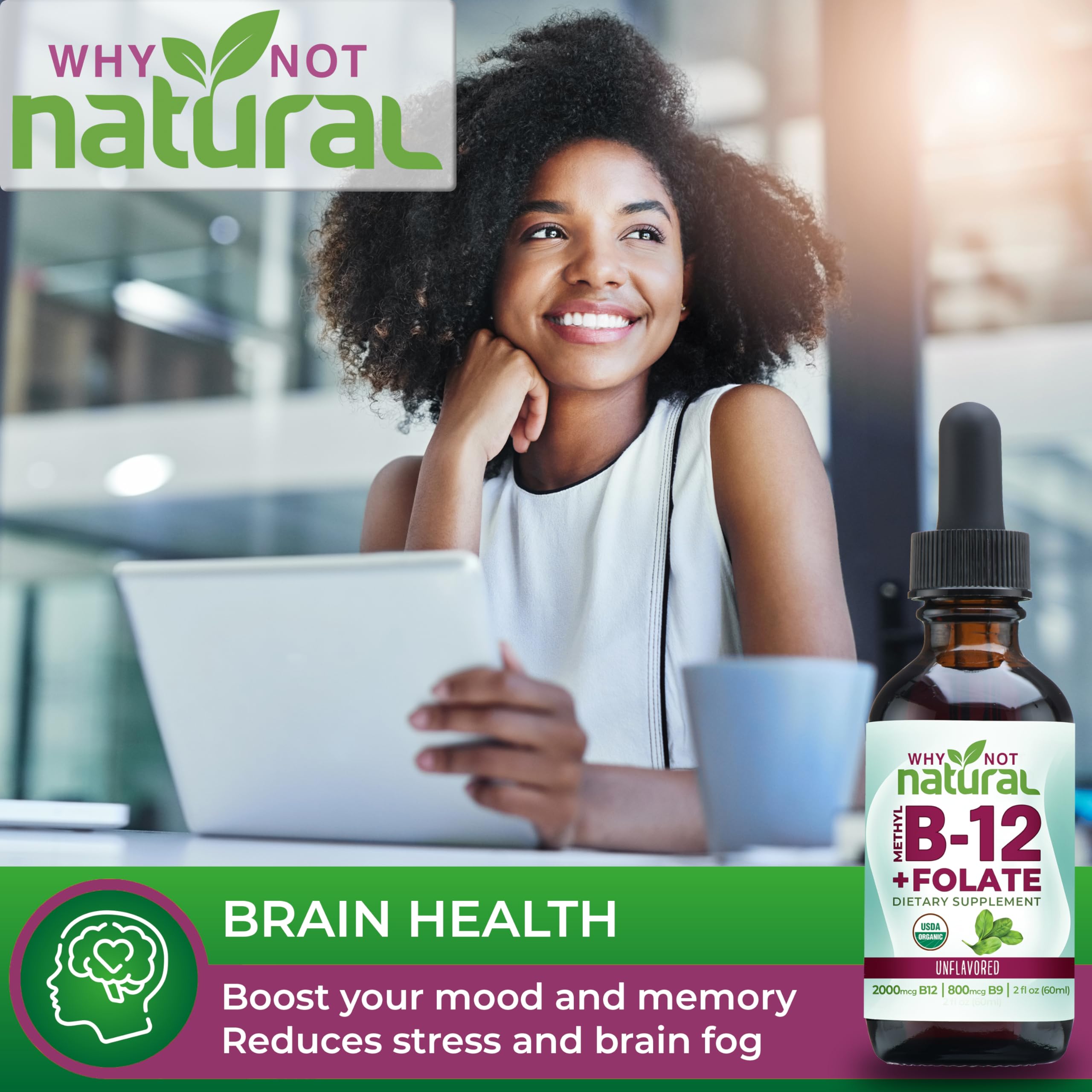 Foto 5 pulgar | Vitamina B12 Líquida Más Folato Orgánico Sublingual Extra Fuerte - Venta Internacional.