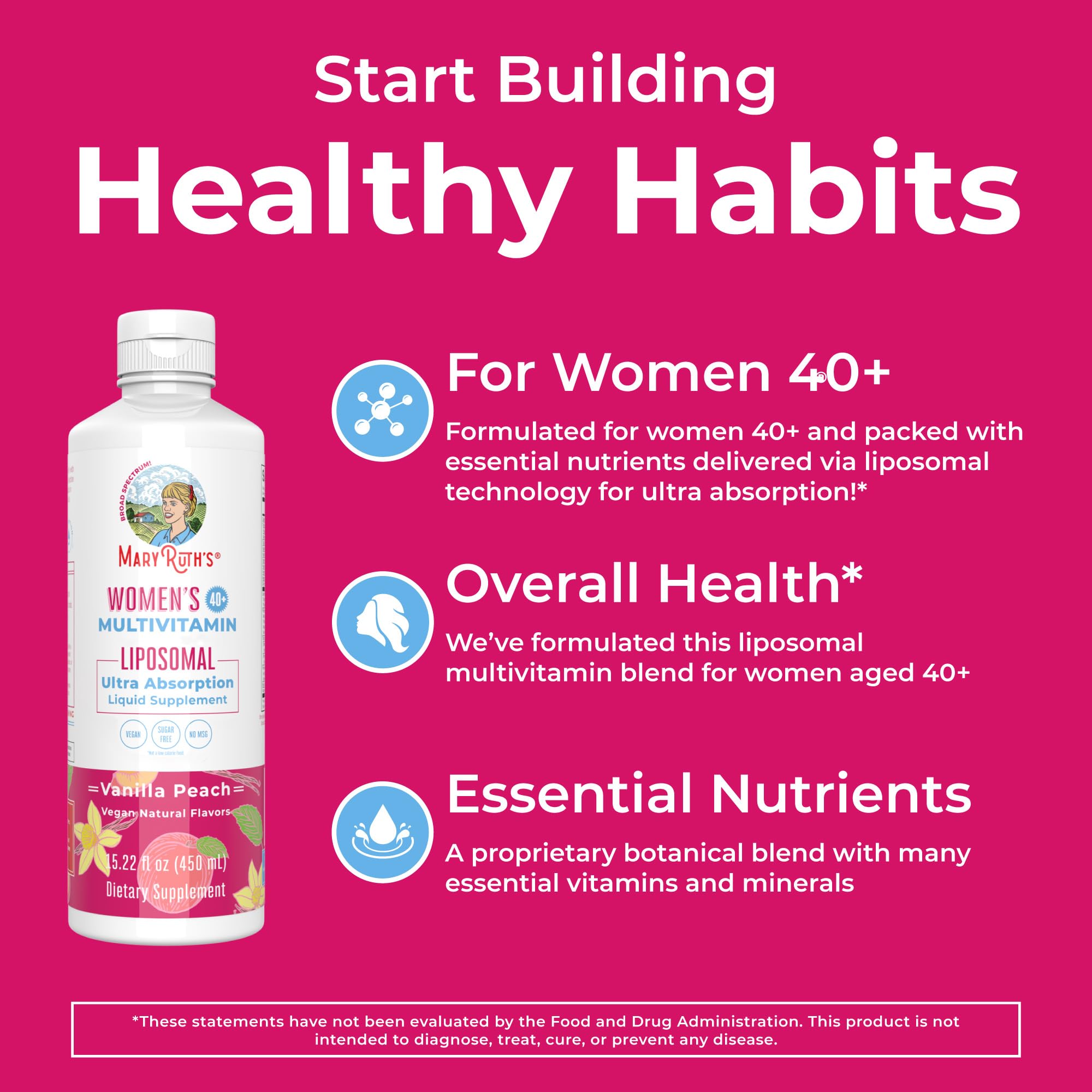 Foto 3 | Suplemento Multivitamínico Maryruth Organics Para Mujeres Mayores De 40 Años, 450 Ml - Venta Internacional.