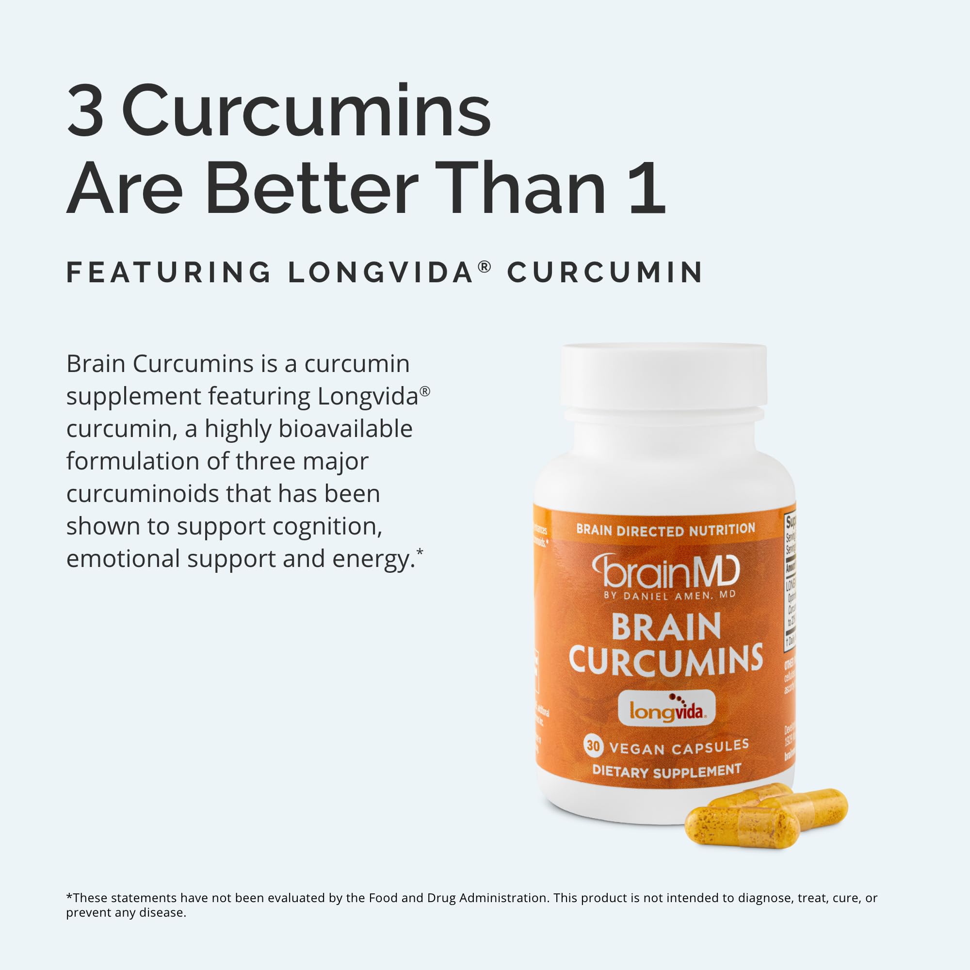 Foto 4 pulgar | Suplemento Brainmd Brain Curcumins 30 Cápsulas Veganas - Venta Internacional.