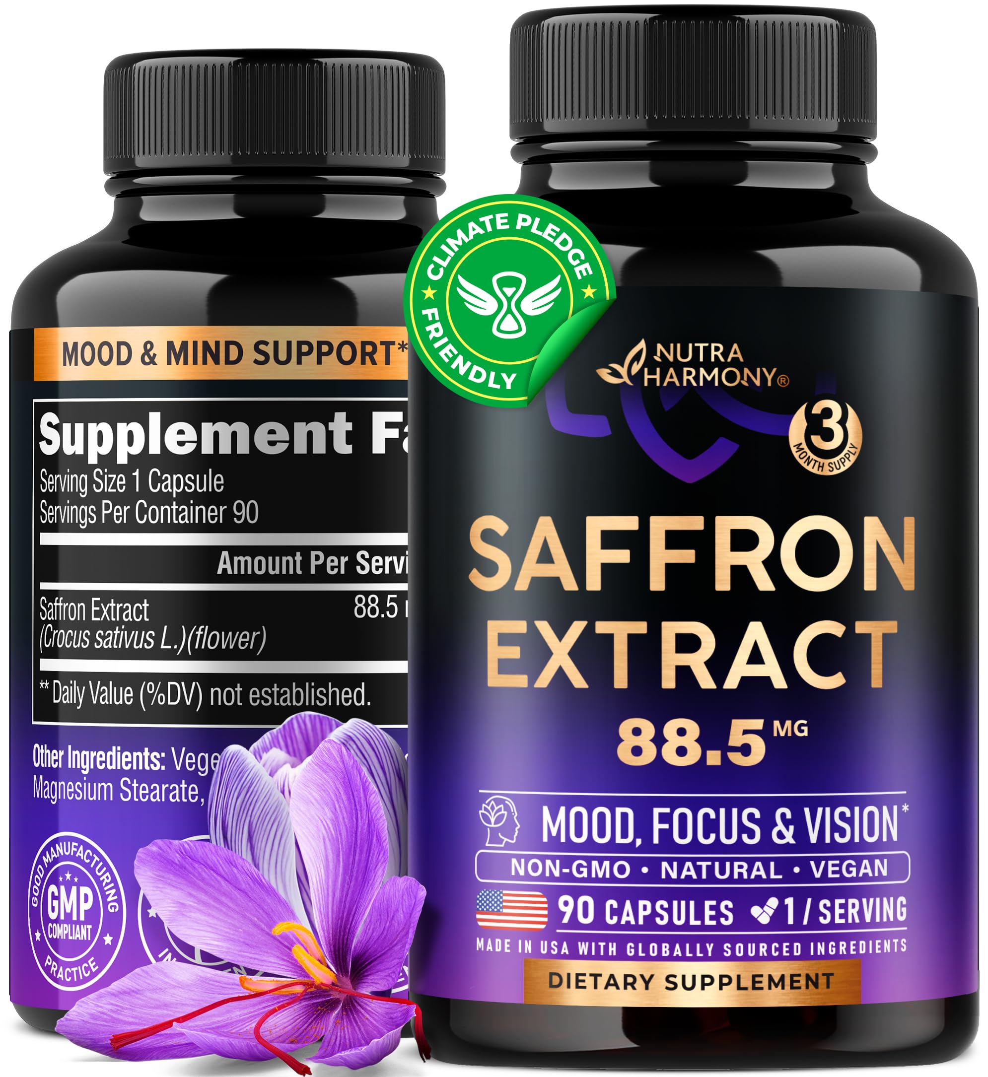 Foto 1 | Suplemento Nutraharmony Extracto De Azafrán 88,5 Mg 90 Cápsulas - Venta Internacional.