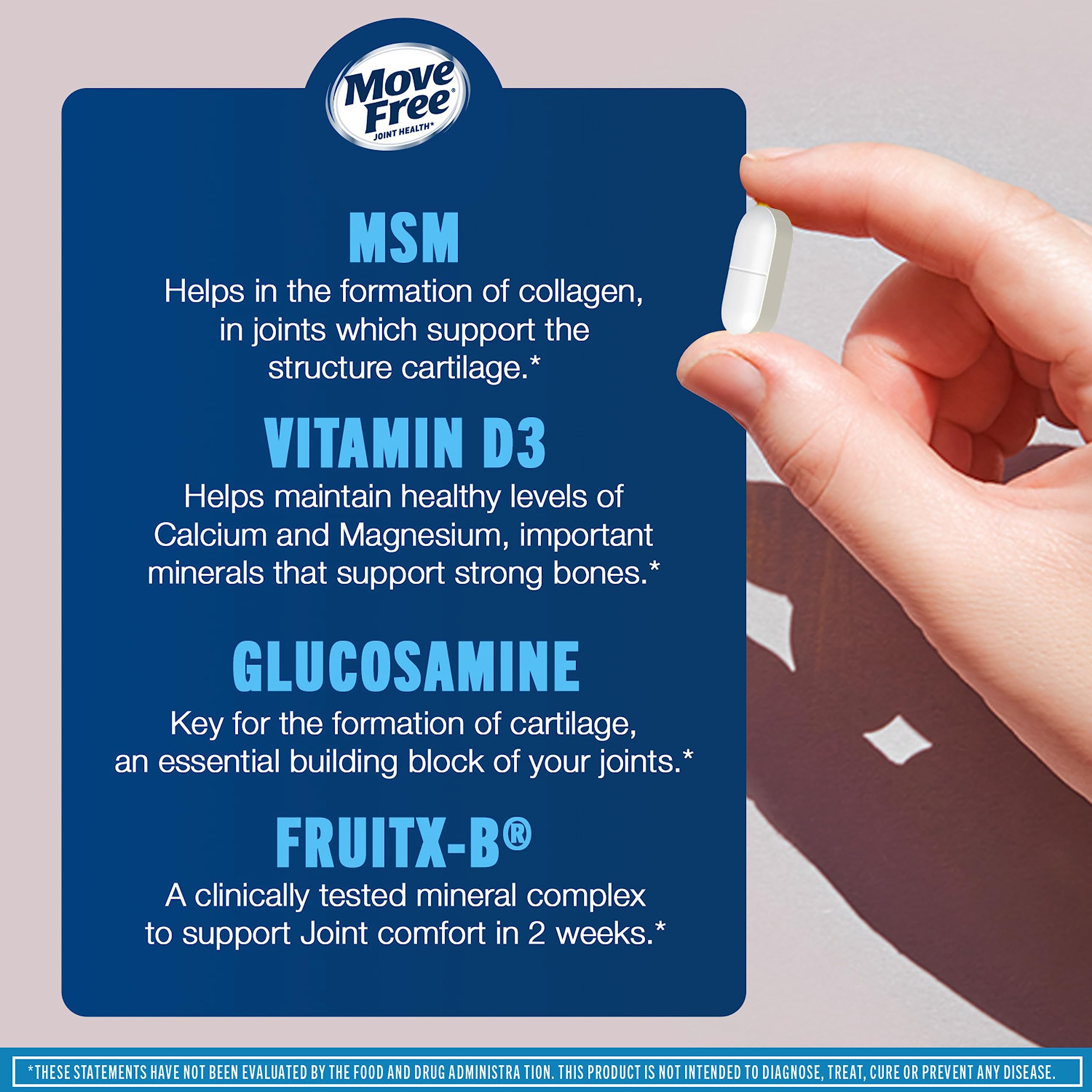 Foto 4 pulgar | Suplemento Move Free Advanced Glucosamine 120 Comprimidos - Venta Internacional.