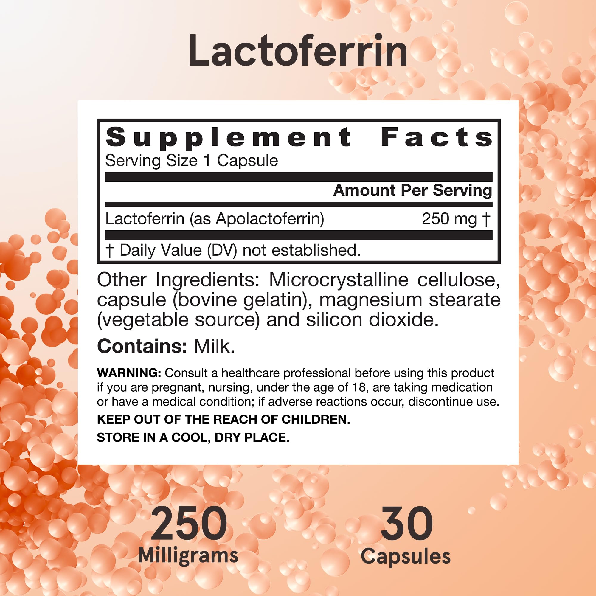 Foto 7 pulgar | Suplemento Jarrow Formulas De Lactoferrina 250 Mg 30 Cápsulas - Venta Internacional.