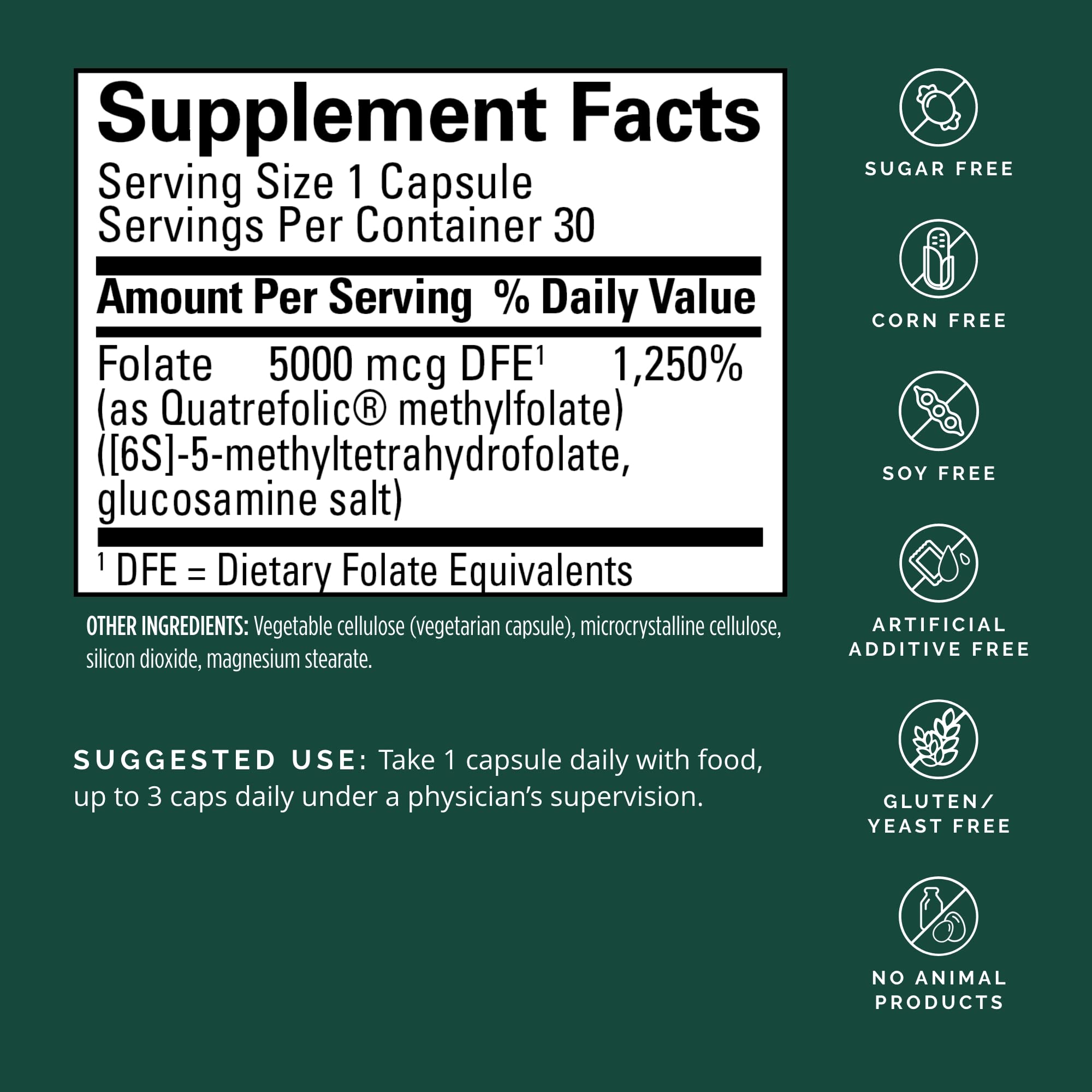 Foto 2 | Suplemento Brainmd Dr Amen, Metilfolato, 5 Mg, 30 Cápsulas - Venta Internacional.