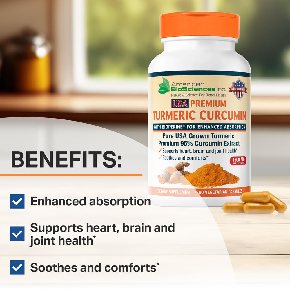 Foto 5 pulgar | Suplemento De Cúrcuma Premium De American Biosciences Usa 1500 Mg - Venta Internacional.