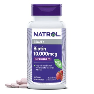 Foto 1 | Suplemento Natrol Beauty Biotina De 10000 Mcg Para Cabello, 60 Tabletas - Venta Internacional.