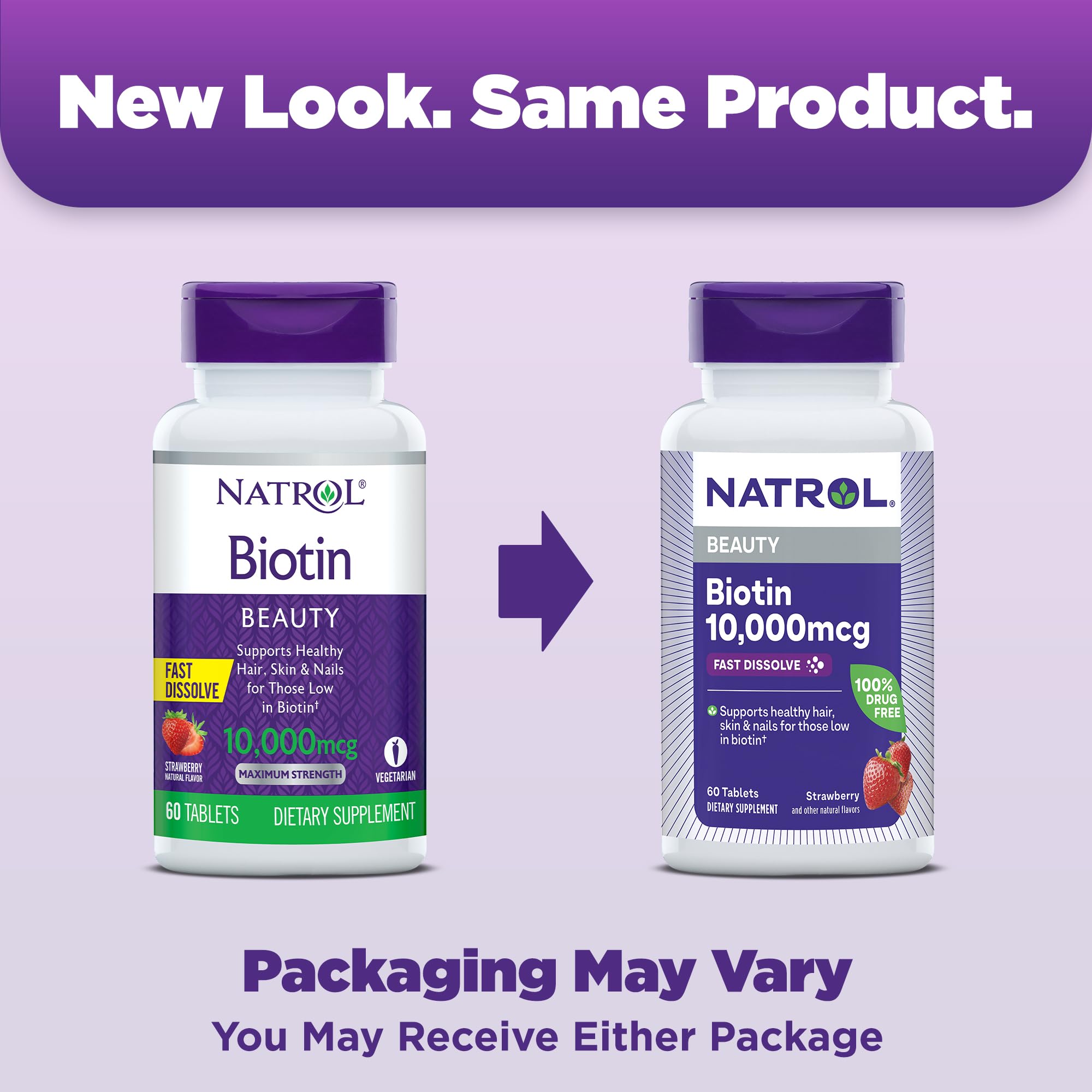Foto 3 pulgar | Suplemento Natrol Beauty Biotina De 10000 Mcg Para Cabello, 60 Tabletas - Venta Internacional.