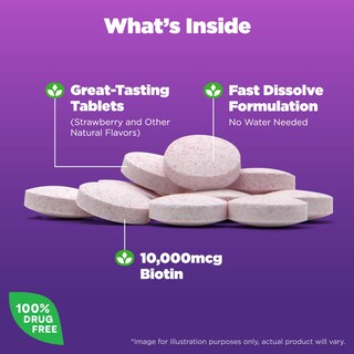Foto 3 | Suplemento Natrol Beauty Biotina De 10000 Mcg Para Cabello, 60 Tabletas - Venta Internacional.