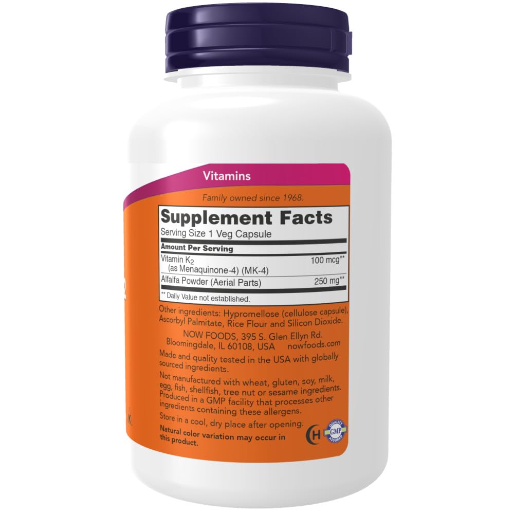 Foto 3 pulgar | Cápsula Vegetal Supplement Now Foods Con Vitamina K-2 250 - Venta Internacional.