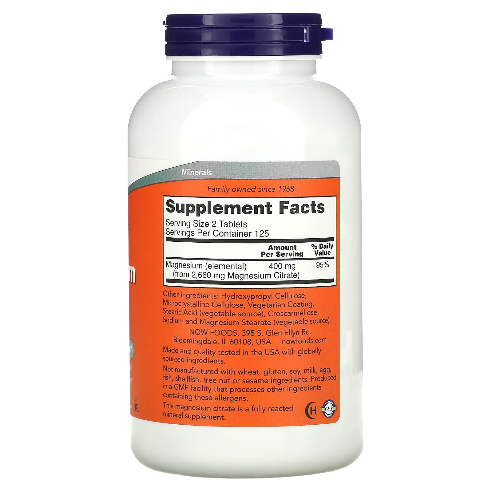 Foto 3 | Suplemento Now Foods Citrato De Magnesio 200 Mg 250 Comprimidos X2 - Venta Internacional.
