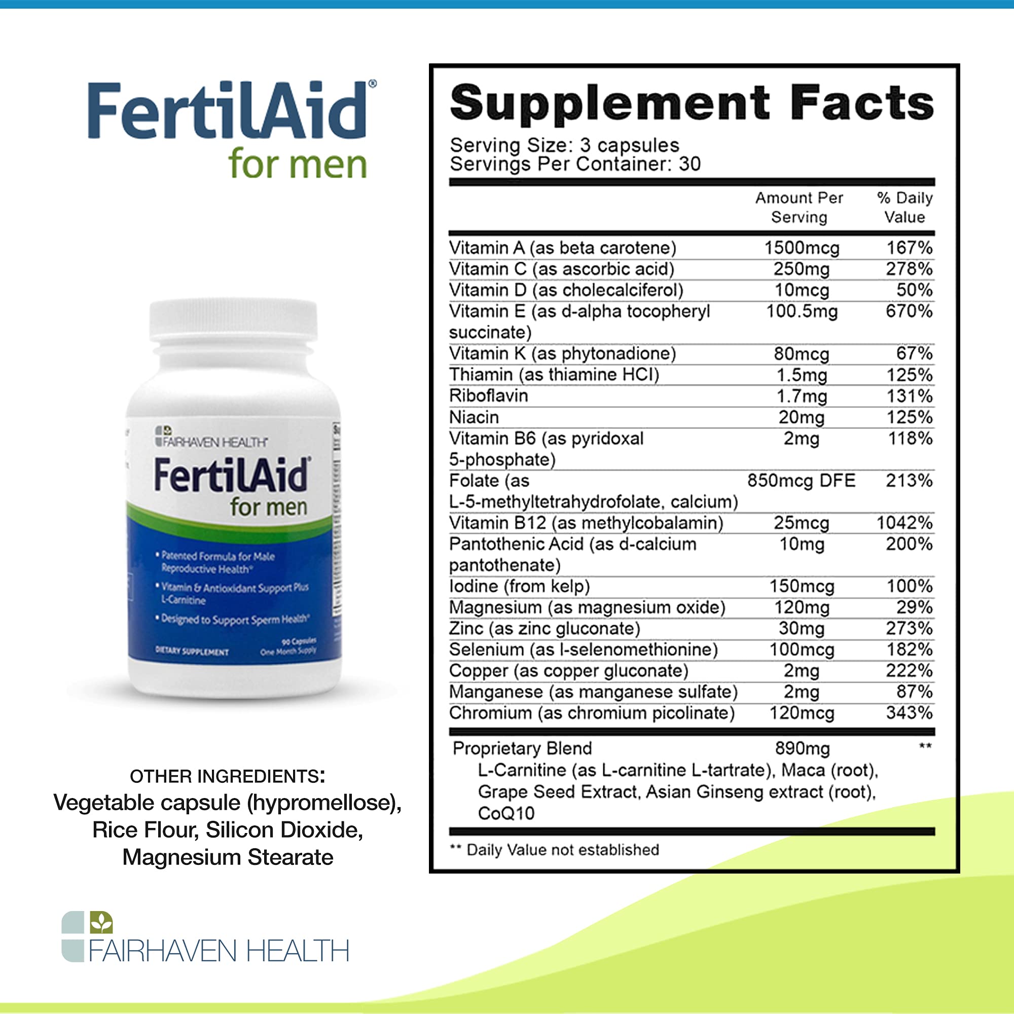 Foto 3 pulgar | Suplemento Fairhaven Health Fertilaid Para Hombres 90 Cápsulas - Venta Internacional.