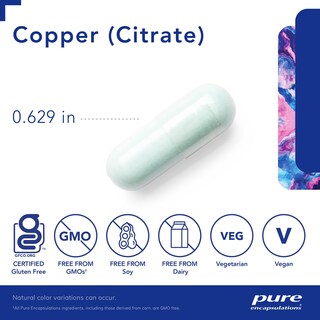 Foto 3 | Suplemento Pure Encapsulations De Citrato De Cobre, 60 Cápsulas - Venta Internacional.