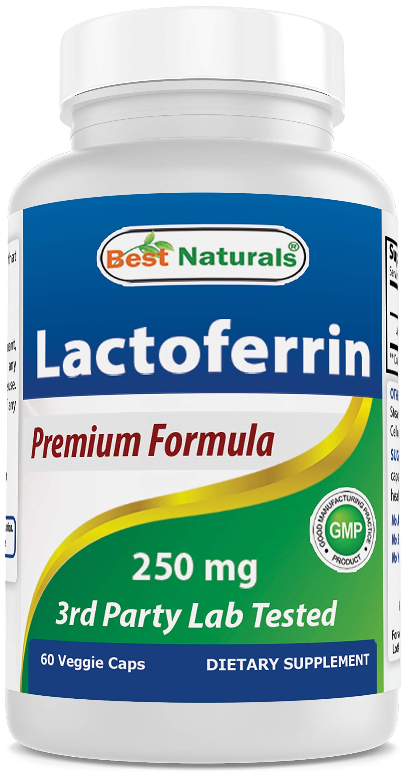 Foto 2 pulgar | Suplemento Best Naturals De Lactoferrina 250 Mg, 60 Cápsulas Vegetarianas - Venta Internacional.