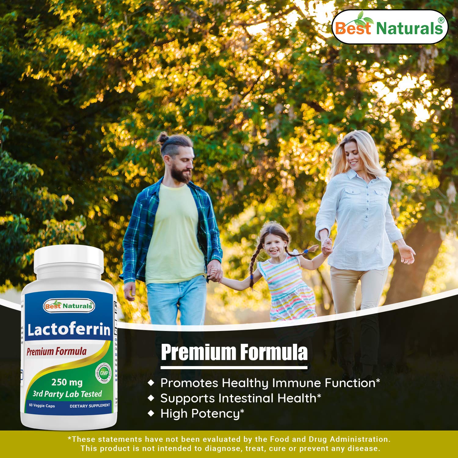 Foto 5 pulgar | Suplemento Best Naturals De Lactoferrina 250 Mg, 60 Cápsulas Vegetarianas - Venta Internacional.