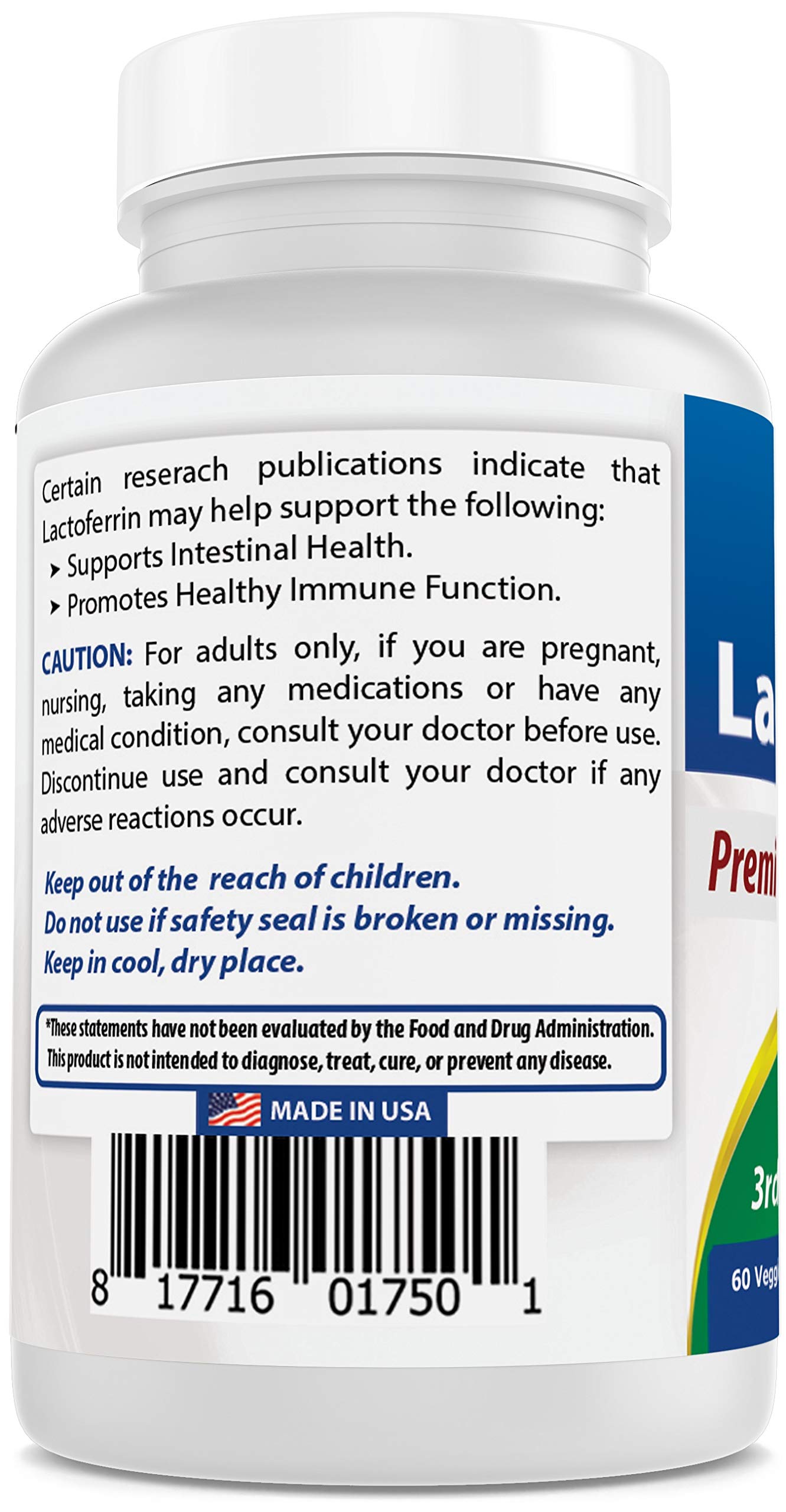 Foto 7 pulgar | Suplemento Best Naturals De Lactoferrina 250 Mg, 60 Cápsulas Vegetarianas - Venta Internacional.