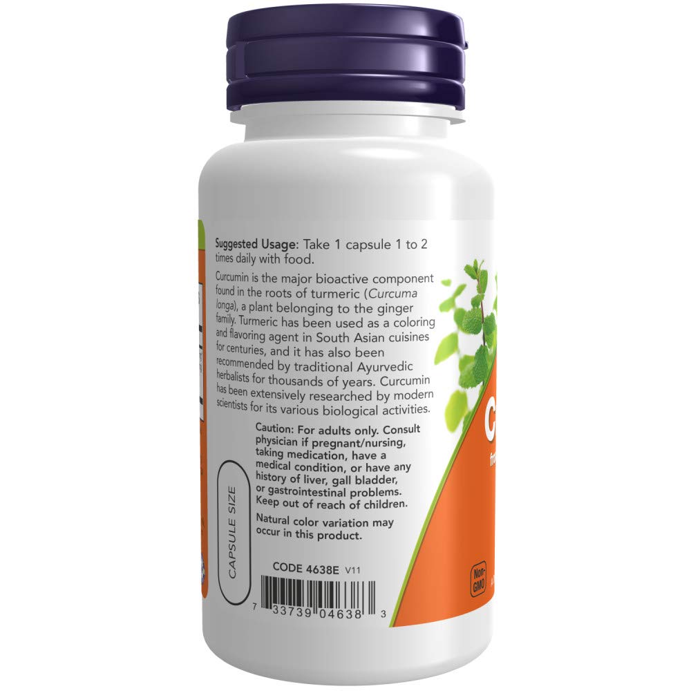 Foto 4 pulgar | Extracto De Curcumina Supplement Now Foods 95, 60 Cápsulas Vegetales - Venta Internacional.