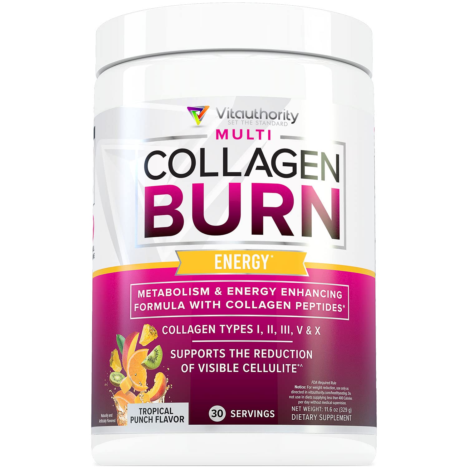Foto 2 pulgar | Suplemento Vitauthority Multi Collagen Burn Energy-tropical - Venta Internacional.