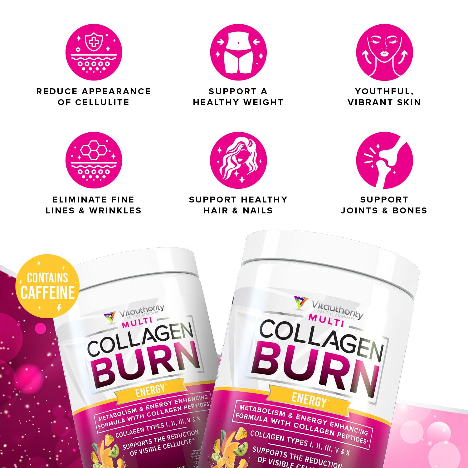 Foto 4 pulgar | Suplemento Vitauthority Multi Collagen Burn Energy-tropical - Venta Internacional.