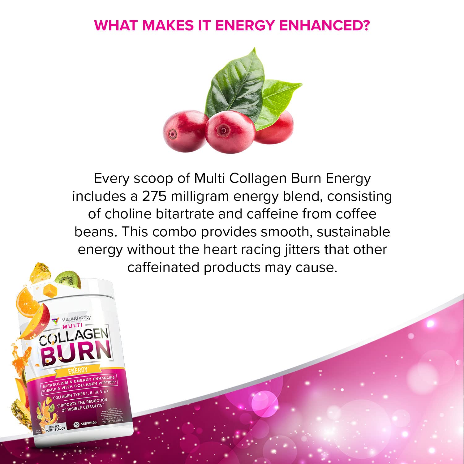 Foto 5 pulgar | Suplemento Vitauthority Multi Collagen Burn Energy-tropical - Venta Internacional.