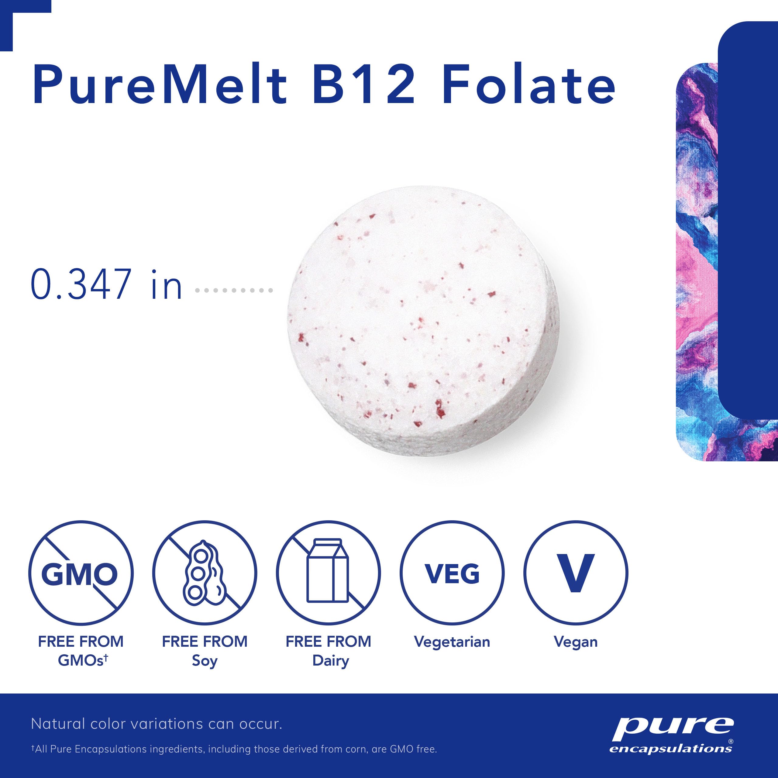 Foto 4 pulgar | Suplemento Pure Encapsulations Puremelt B12 Folate 90 Pastillas - Venta Internacional.