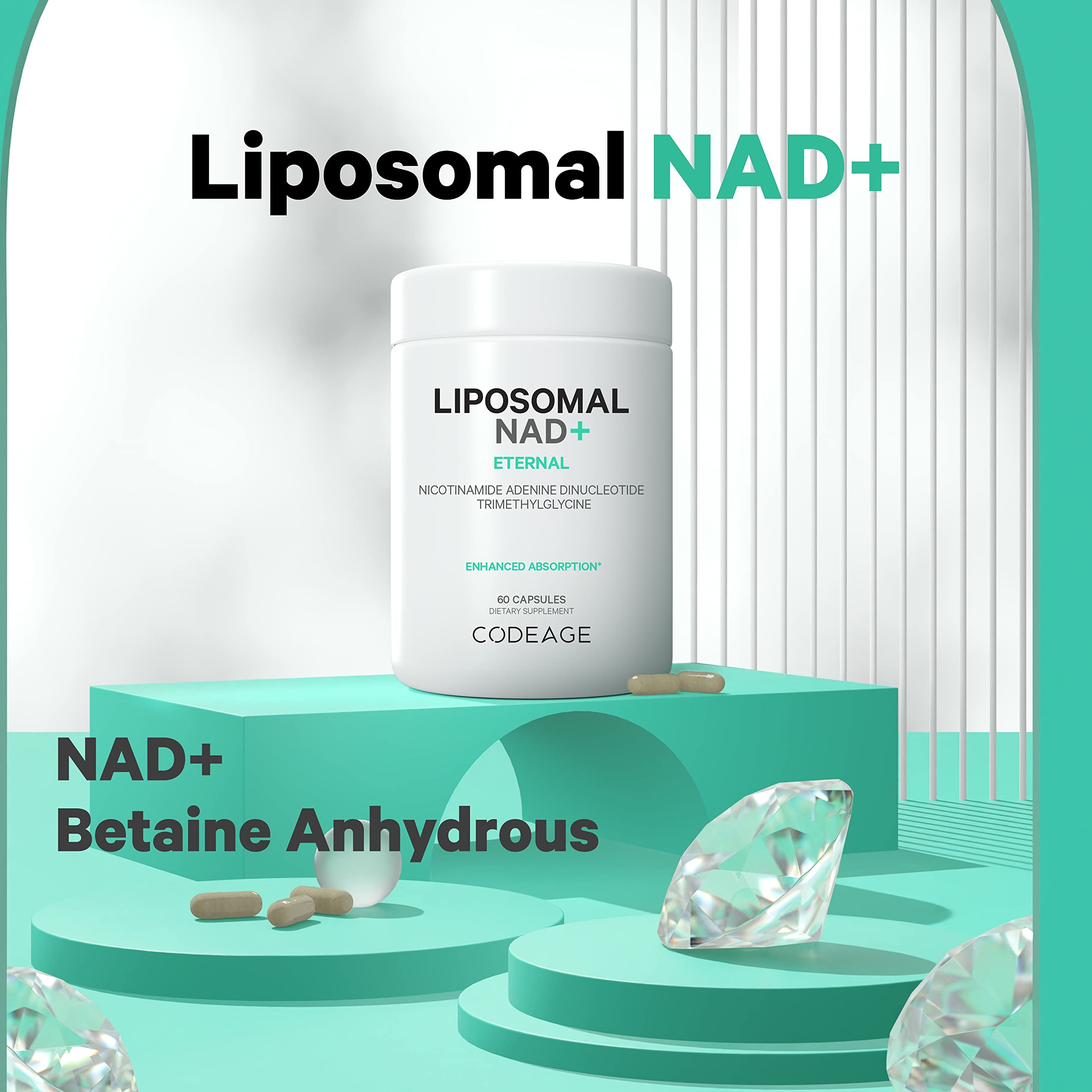 Foto 4 pulgar | Suplemento Codeage Liposomal Nad+ 500 Mg Con Betaína 60 Cápsulas - Venta Internacional.