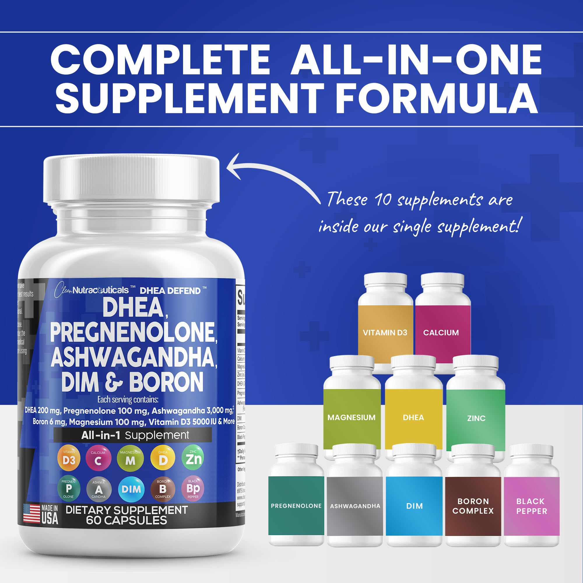 Foto 5 pulgar | Suplemento Clean Nutraceuticals Dhea 200 Mg Pregnenolona 100 Mg - Venta Internacional.