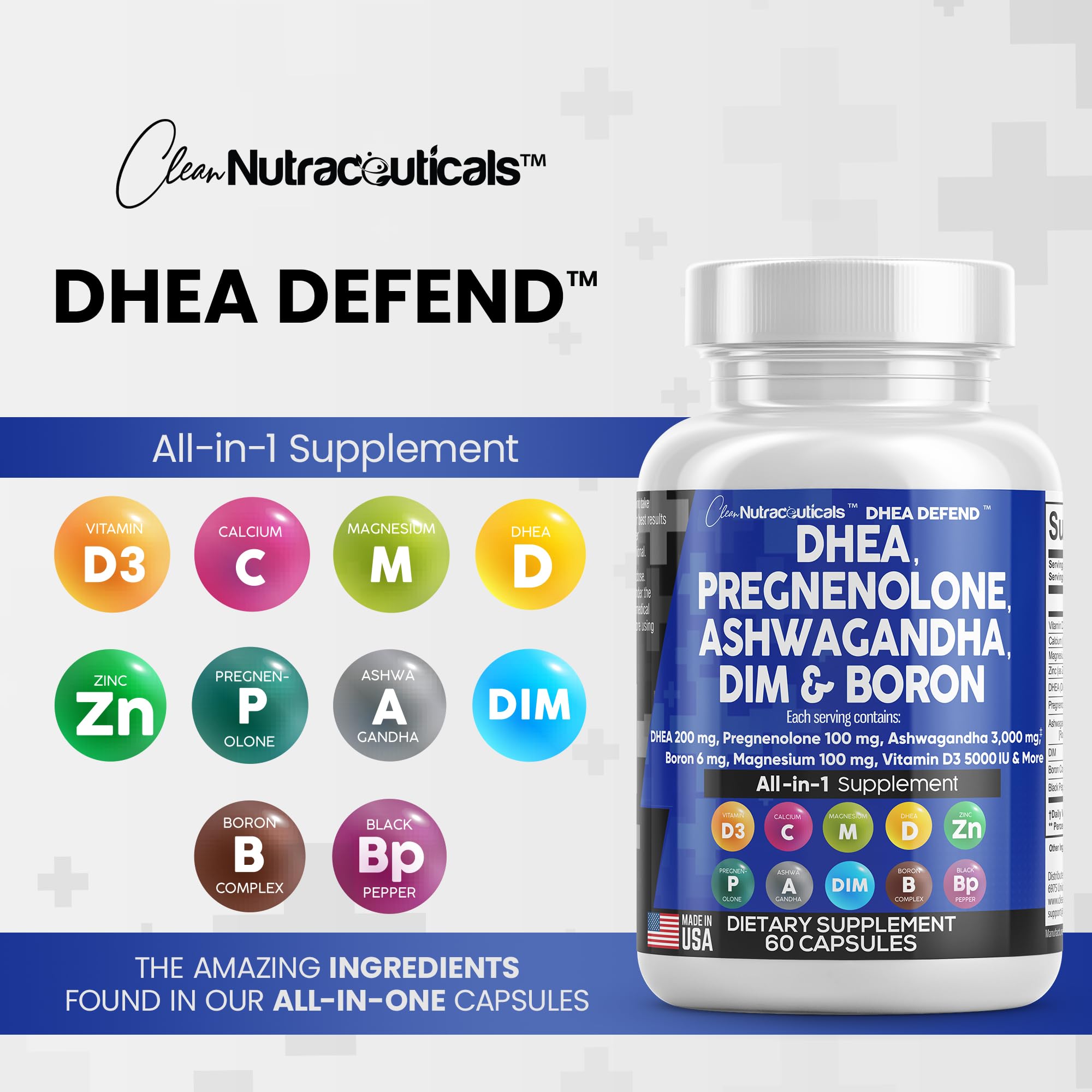 Foto 8 pulgar | Suplemento Clean Nutraceuticals Dhea 200 Mg Pregnenolona 100 Mg - Venta Internacional.