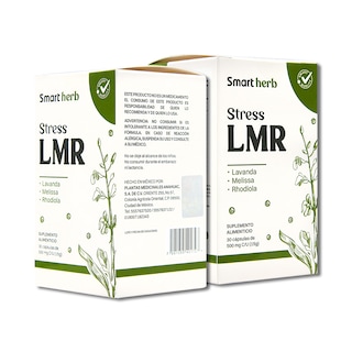 Foto 1 | Smart Herb Paquete Stress Lmr, Suplemento Alimenticio, 2 Piezas (30 Cápsulas C/u) Con Lavanda, Melissa Y Rhodiola