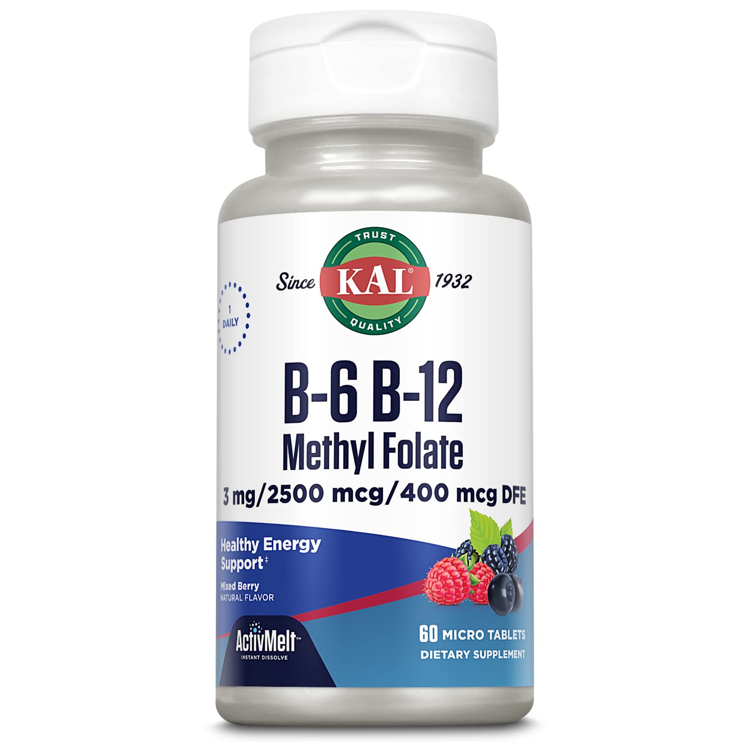 Foto 2 pulgar | Suplemento De Vitamina B Kal Activmelt B-6 B-12 Metilfolato - Venta Internacional.
