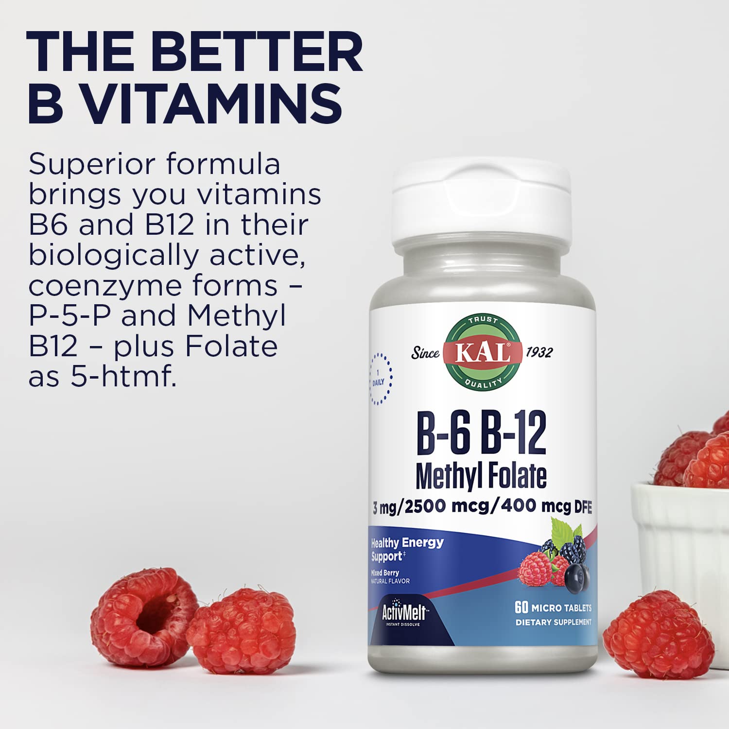 Foto 7 pulgar | Suplemento De Vitamina B Kal Activmelt B-6 B-12 Metilfolato - Venta Internacional.