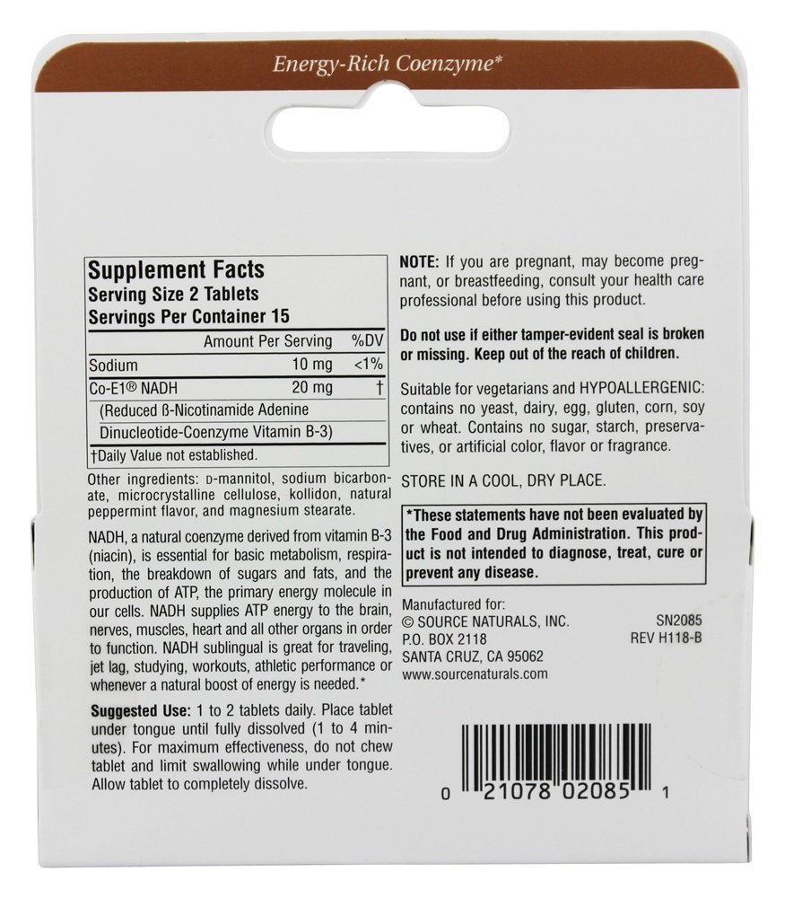 Foto 3 | Supplement Source Naturals Nadh 10 Mg 30 Pastillas De Menta - Venta Internacional.