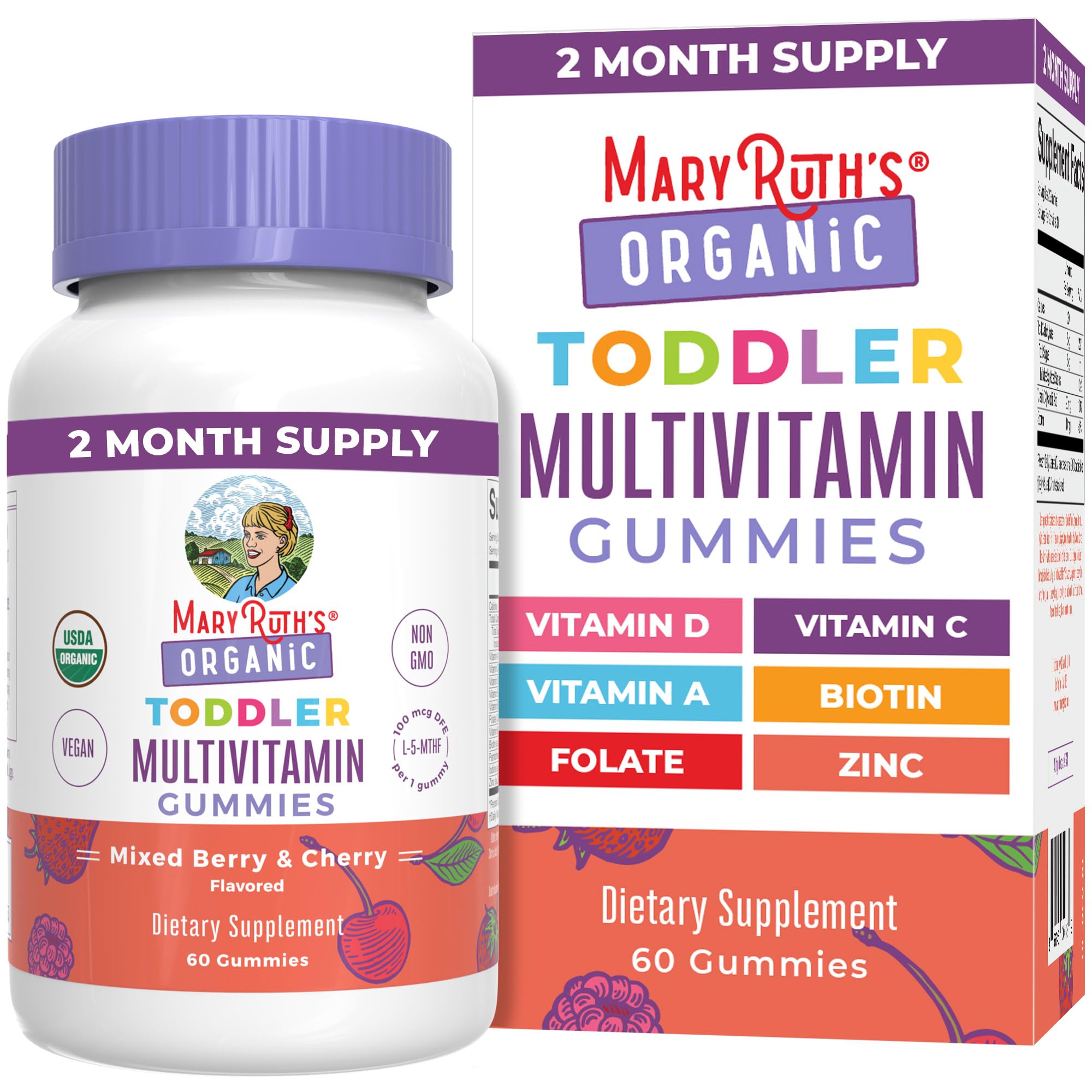 Foto 2 pulgar | Gomitas De Vitaminas Maryruth Organics Para Niños Pequeños De 2 Años O Más, 60 Unidades - Venta Internacional.