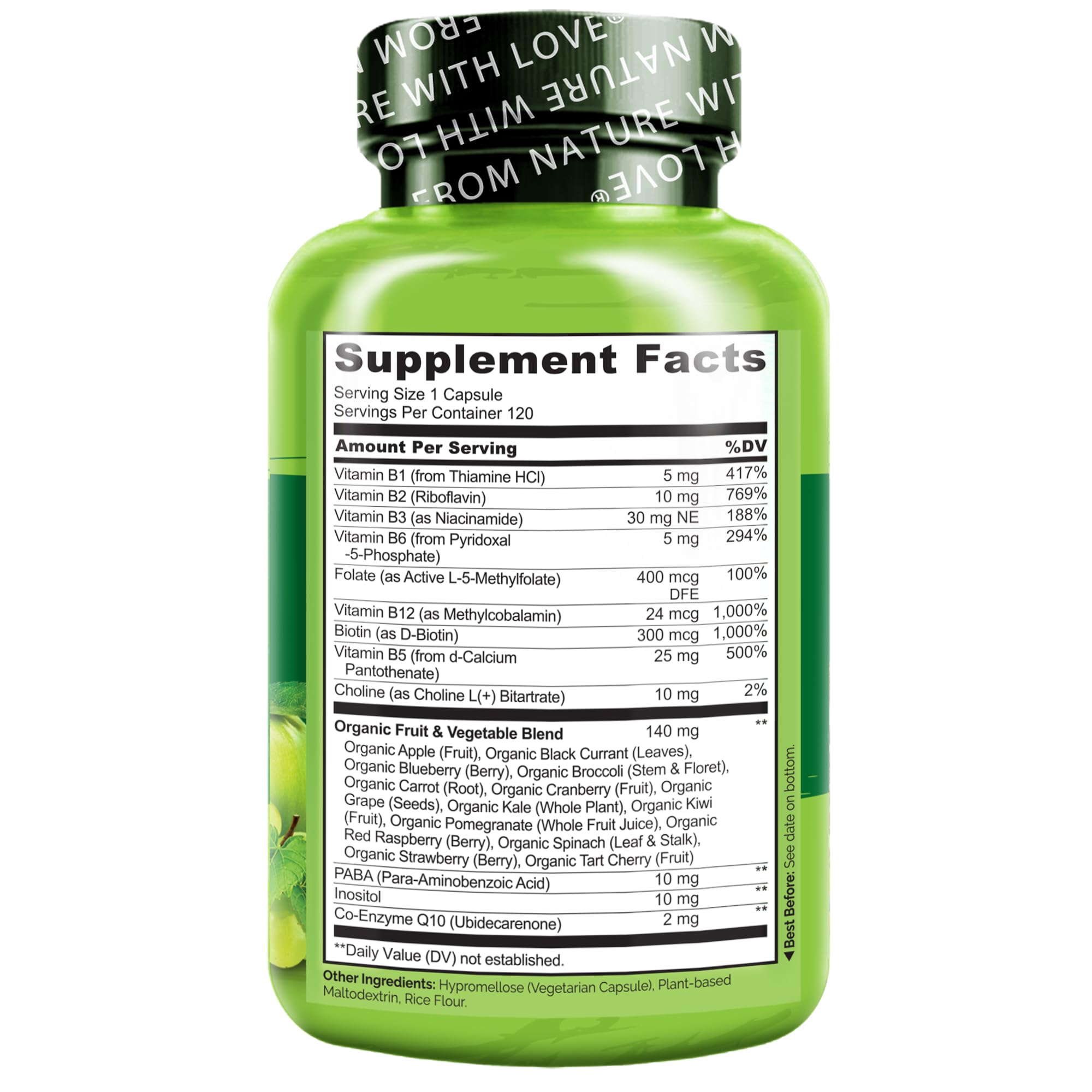 Foto 4 pulgar | Suplemento De Complejo De Vitamina B Naturelo 120 Cápsulas - Venta Internacional.