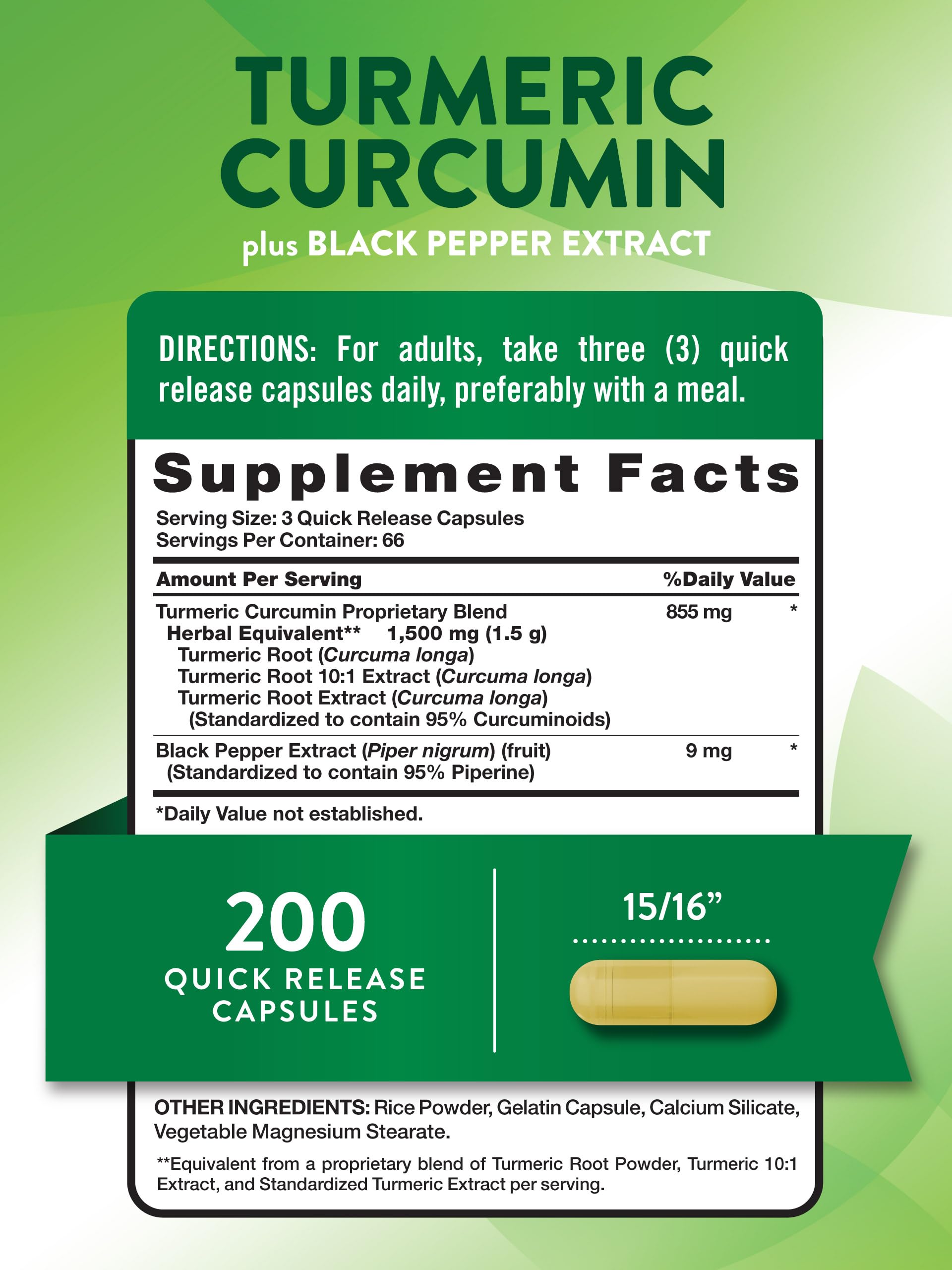 Foto 3 pulgar | Suplemento Nature's Truth, Cúrcuma Y Curcumina, 1500 Mg, 200 Cápsulas - Venta Internacional.