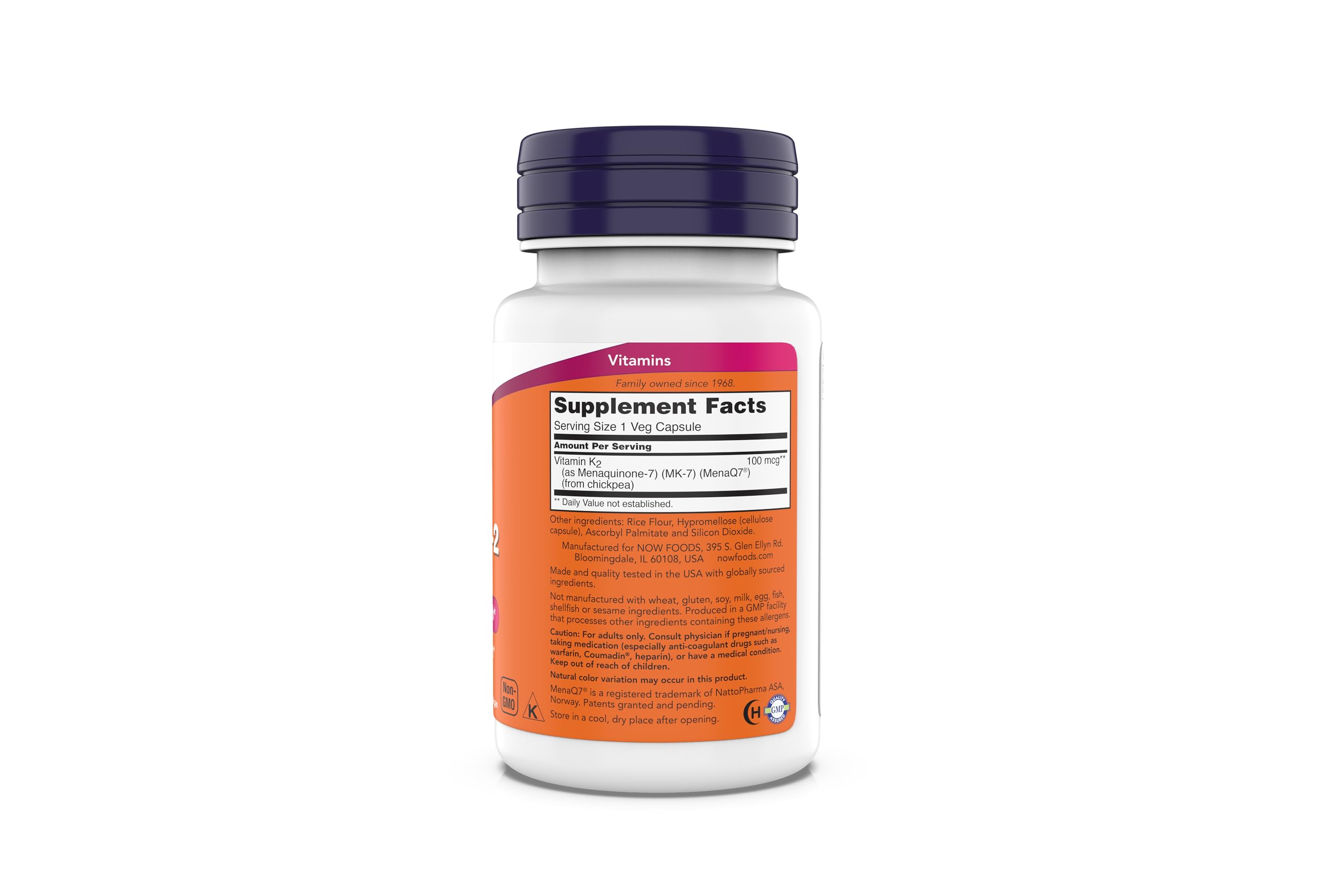 Foto 4 pulgar | Suplemento Now Mk-7 De Vitamina K-2, 100 Mcg, 180 Cápsulas Vegetarianas - Venta Internacional.