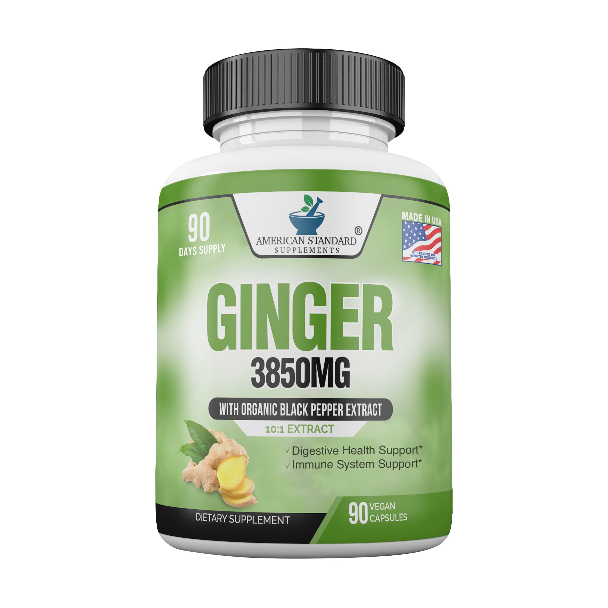 Foto 2 pulgar | Suplemento American Standard Supplements Organic Jengibre 3850 Mg - Venta Internacional.