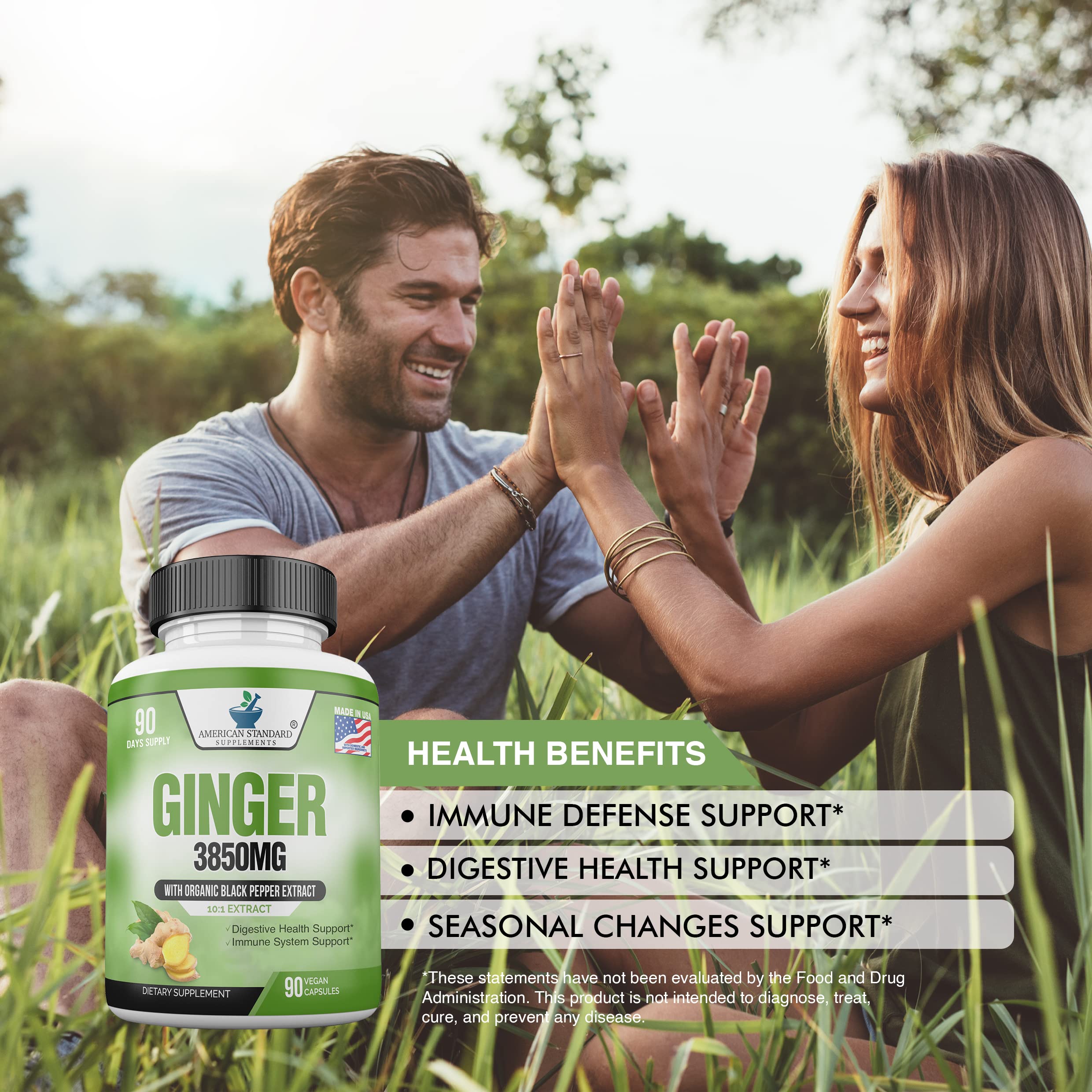 Foto 6 pulgar | Suplemento American Standard Supplements Organic Jengibre 3850 Mg - Venta Internacional.