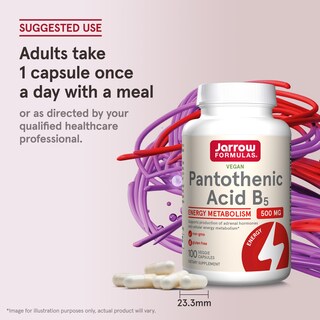 Foto 7 | Suplemento De Ácido Pantoténico B5 De Jarrow Formulas, 500 Mg, 100 Cápsulas - Venta Internacional.