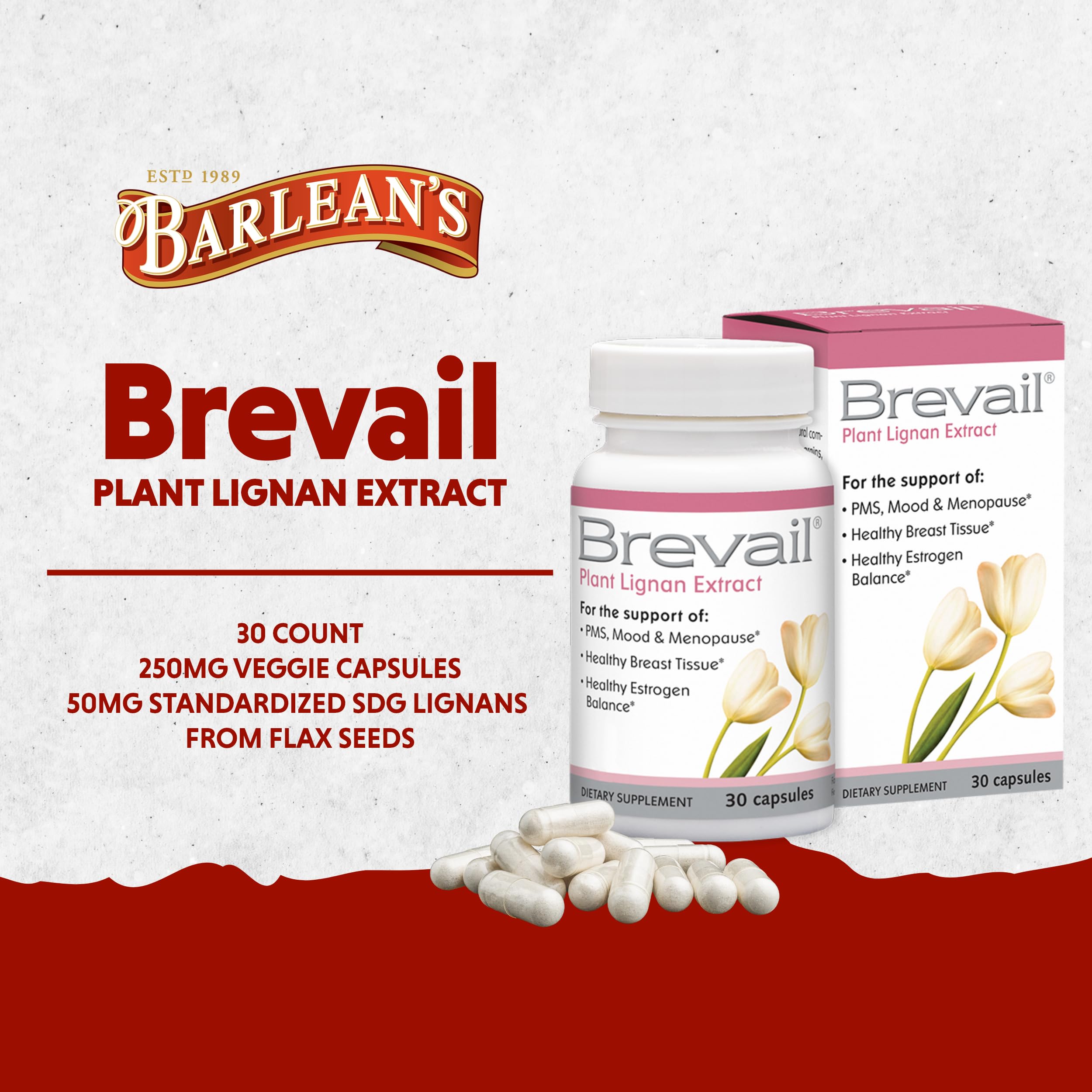 Foto 3 pulgar | Suplemento De Extracto De Lignano Vegetal Brevail De Barlean, 30 Cápsulas - Venta Internacional.