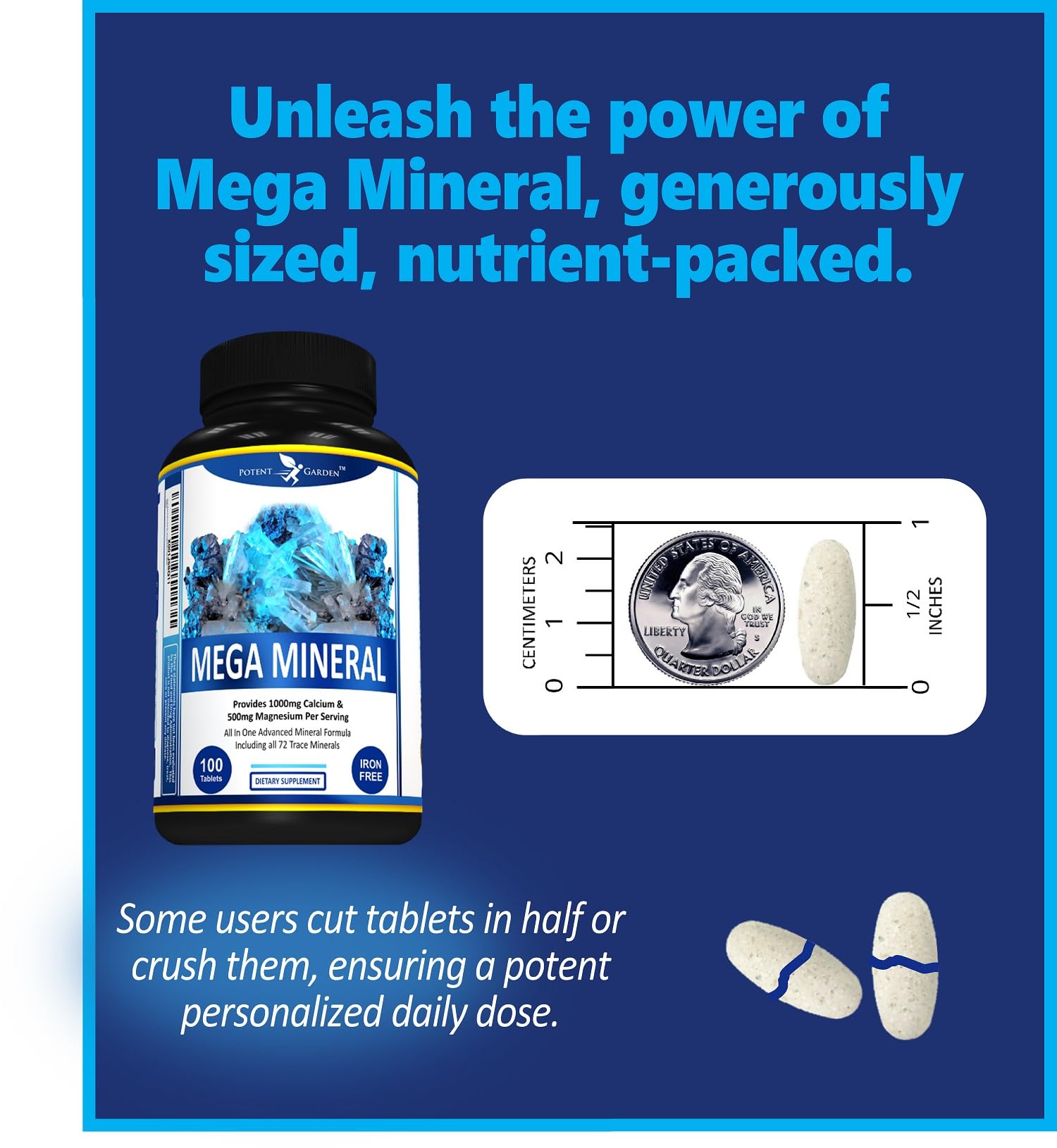 Foto 7 pulgar | Suplemento Potent Garden Mega Mineral Complex 100 Pastillas - Venta Internacional.