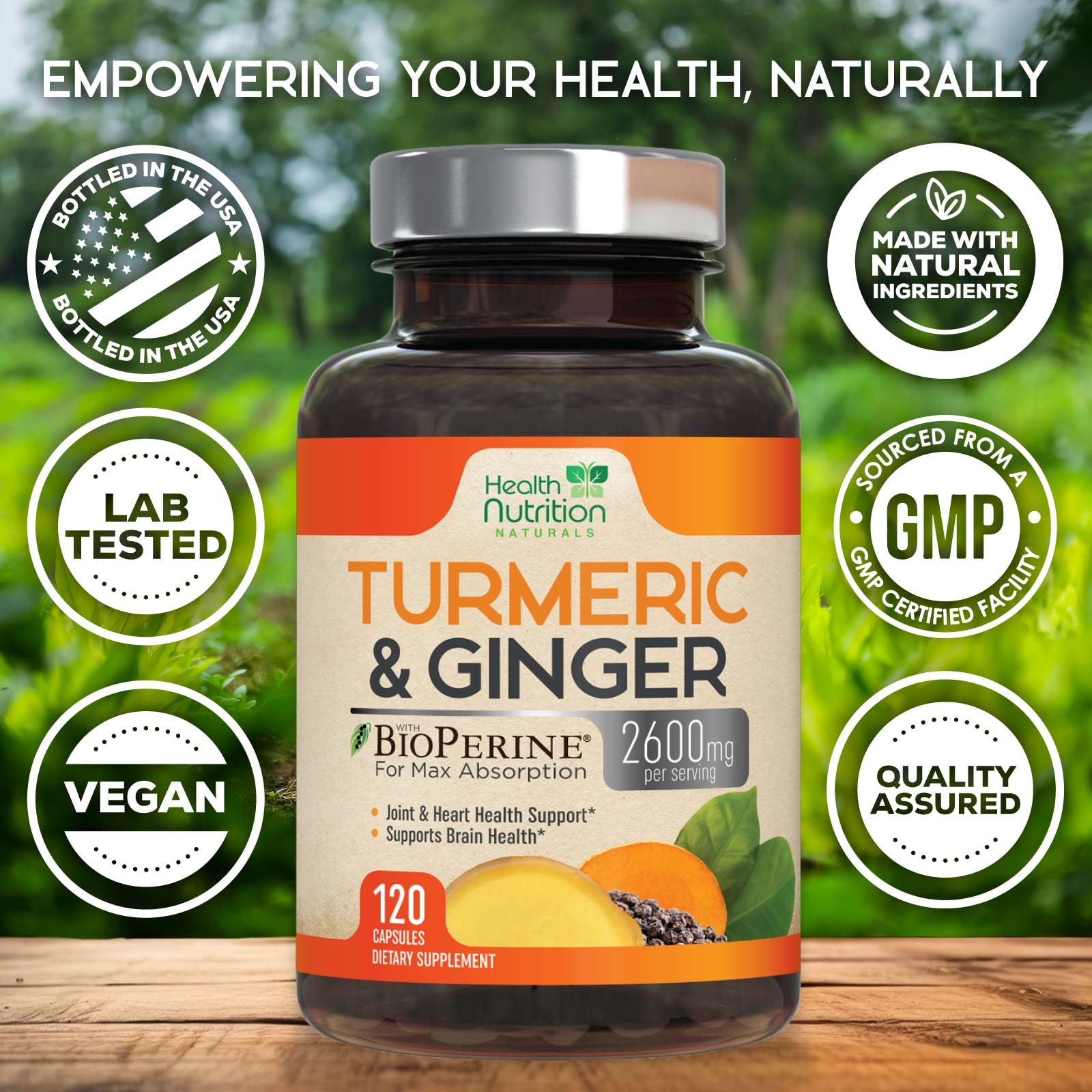 Foto 5 pulgar | Supplement Health Nutrition, Cúrcuma, Curcumina, 2600 Mg, 120 Cápsulas - Venta Internacional.