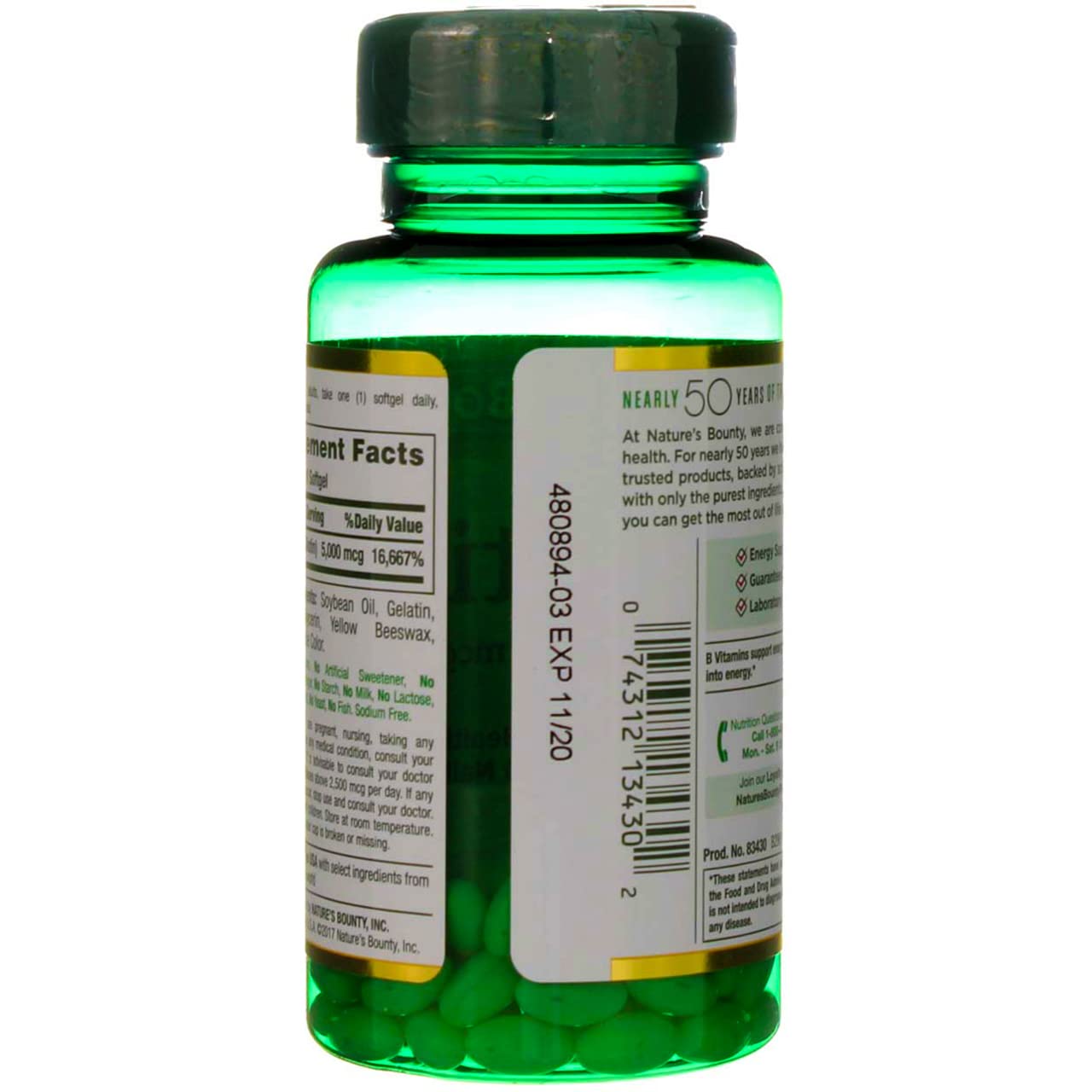 Foto 7 pulgar | Suplemento Nature's Bounty Biotin En Cápsulas Blandas Líquidas De 5000 Mcg X72 - Venta Internacional.