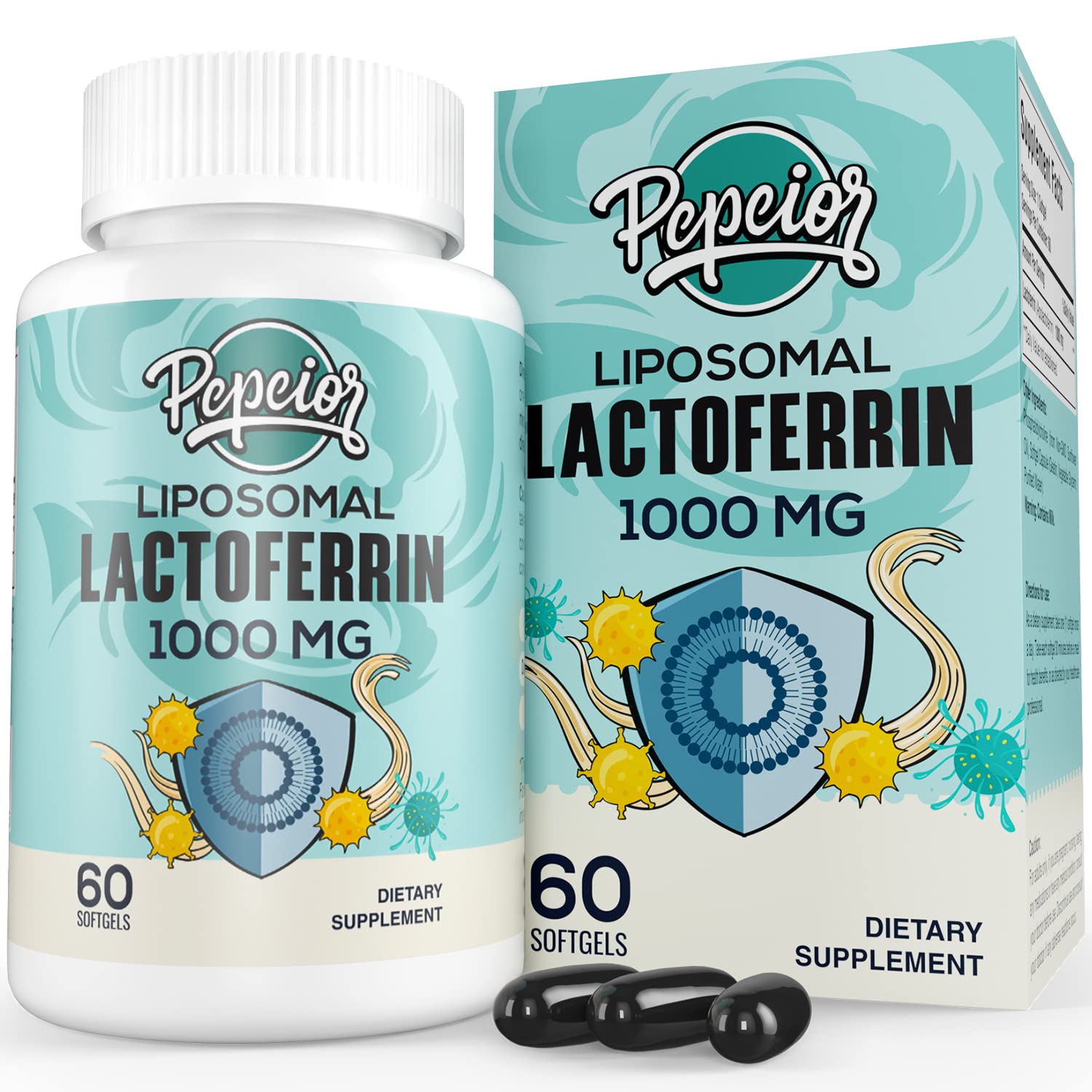 Foto 2 pulgar | Suplementos De Lactoferrina Bovina Liposomal Superior 1000 Mg 60 Cápsulas Blandas - Venta Internacional.
