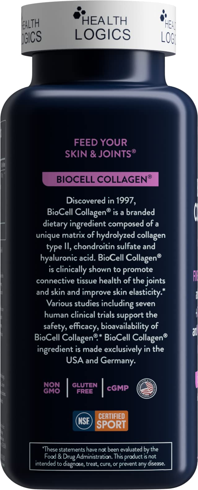 Foto 2 | Suplemento Health Logics Biocell Colágeno 120 Cápsulas - Venta Internacional.
