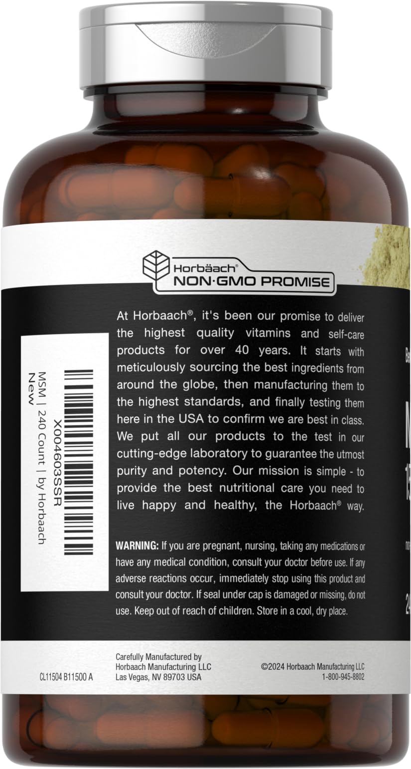 Foto 4 pulgar | Suplemento Horbäach Msm En Cápsulas De 1500 Mg, 240 Unidades - Venta Internacional.