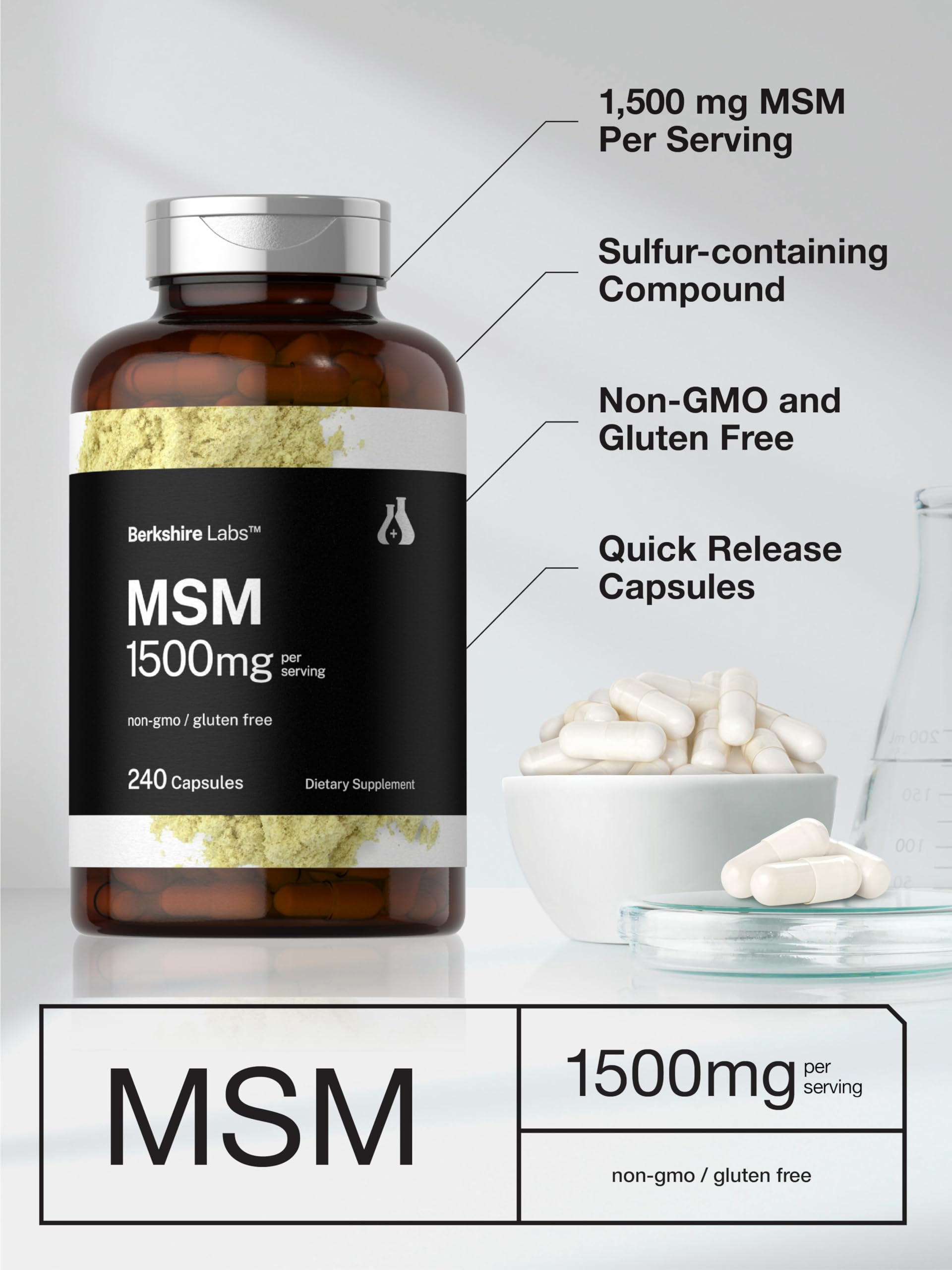 Foto 5 pulgar | Suplemento Horbäach Msm En Cápsulas De 1500 Mg, 240 Unidades - Venta Internacional.