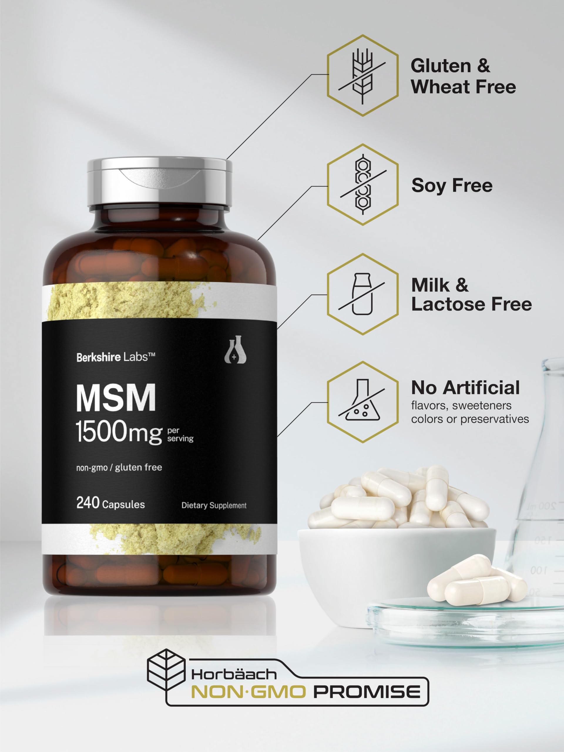 Foto 5 | Suplemento Horbäach Msm En Cápsulas De 1500 Mg, 240 Unidades - Venta Internacional.
